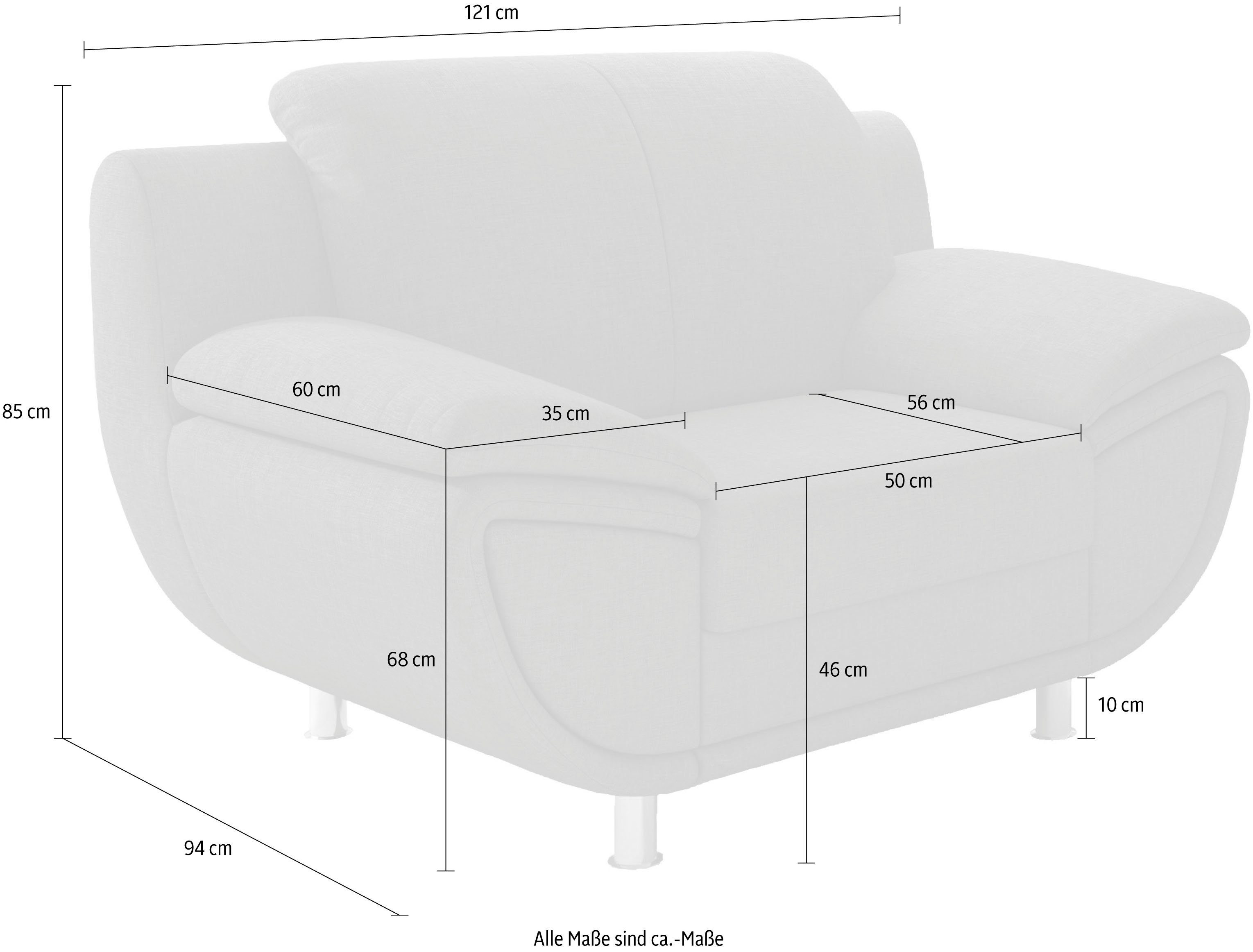 TRENDMANUFAKTUR Fauteuil Rondo II, loungestoel tijdloos en comfortabel naar keuze met comfortabele binnenvering, met extra brede armleuningen