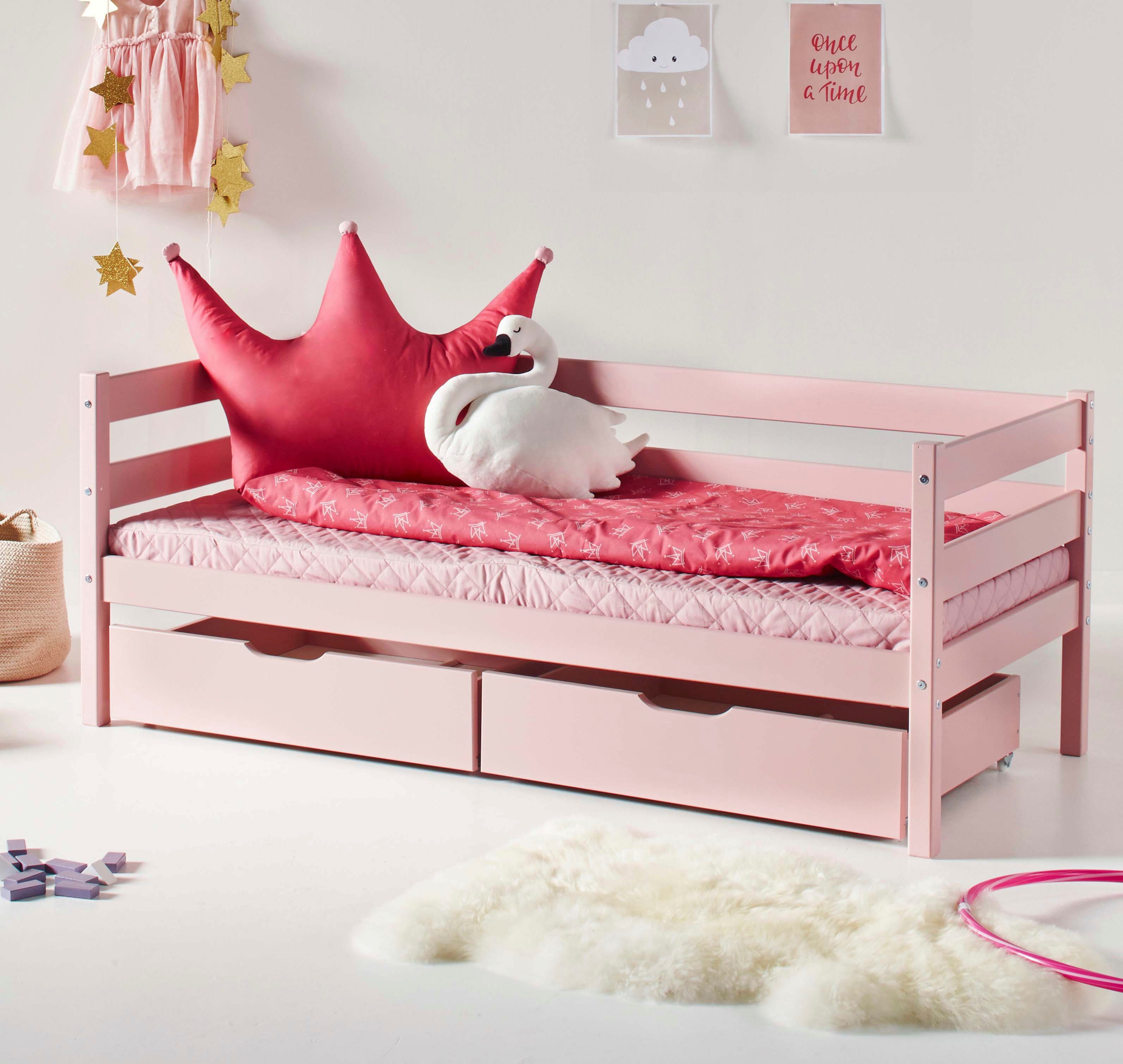 Hoppekids 1-persoonsledikant ECO Comfort kinderbed, massief grenenhout, tienerbed inclusief lattenbodem (set)