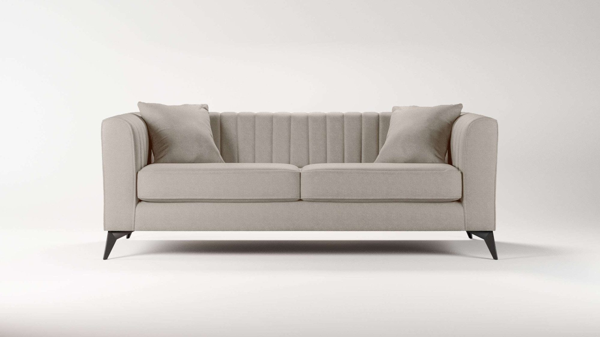 Places of Style 3-zitsbank MATTHEW elegant designsofa, afmetingen B/D/H: 201/86/74 cm fijne stiksels in het ruggebied, losse zitkussens, inclusief sierkussens