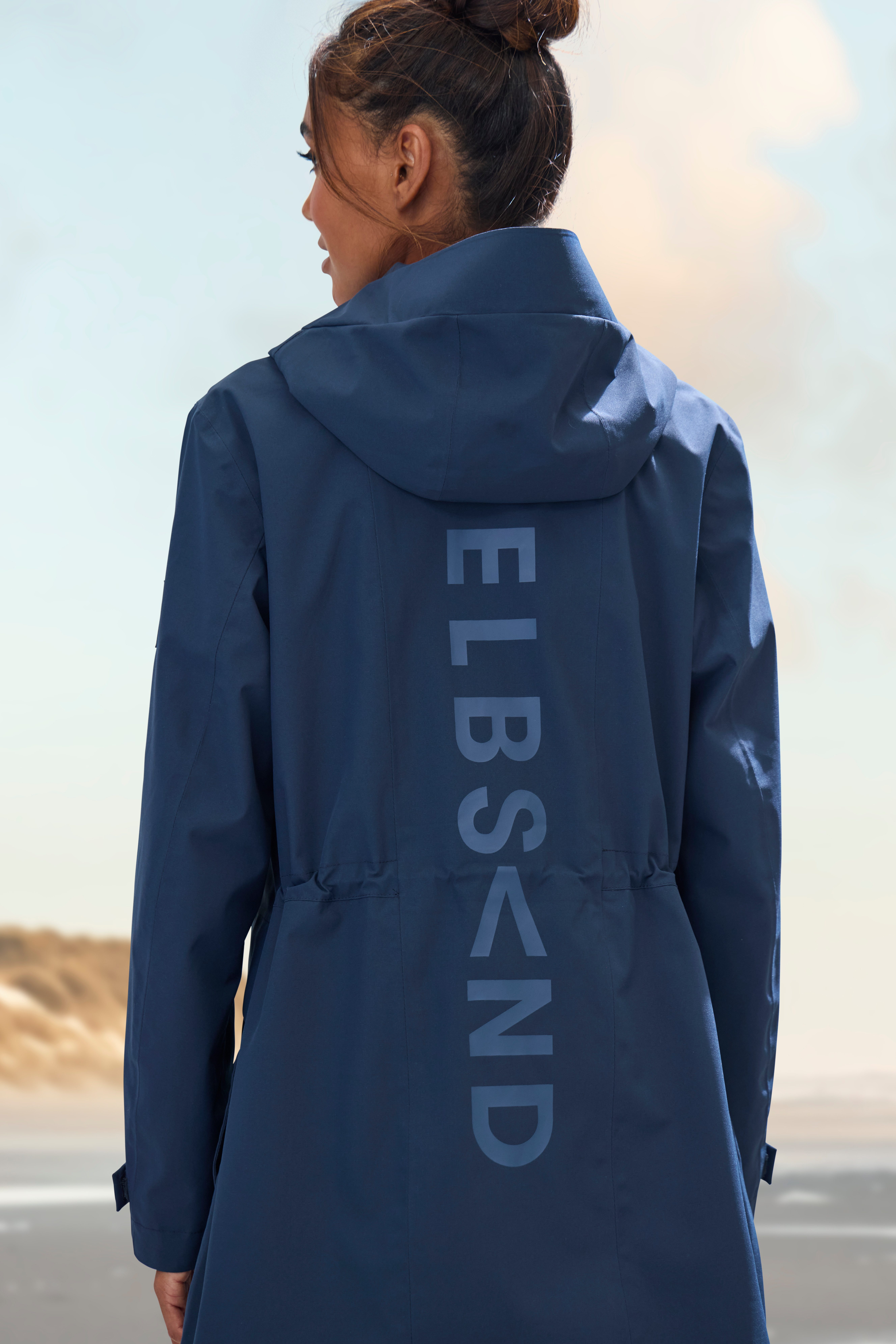 Elbsand Regenjack met grote logoprint op de rug