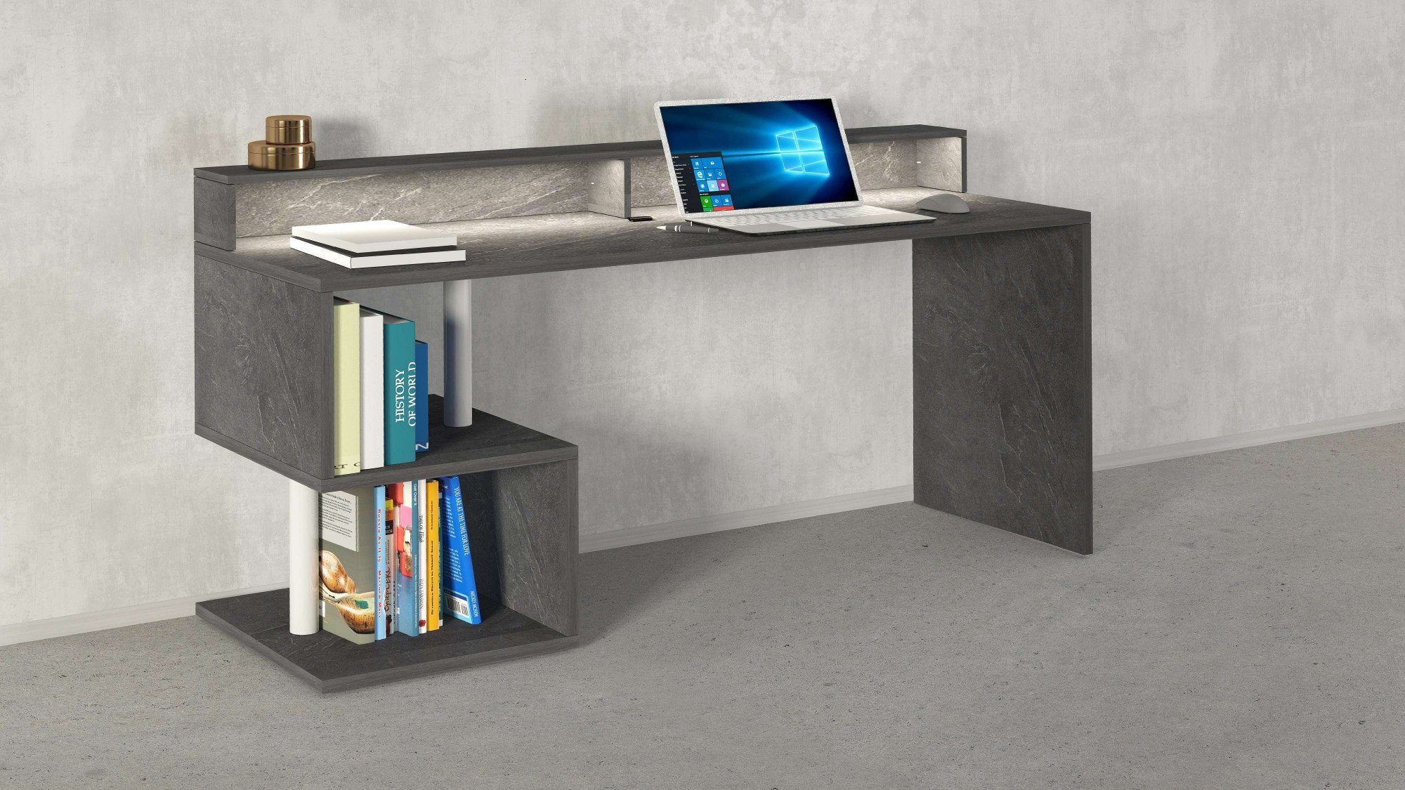 INOSIGN Bureau Essence, modern ontwerp in verschillende breedtes, met en zonder monitorsteun, gemaakt in italië