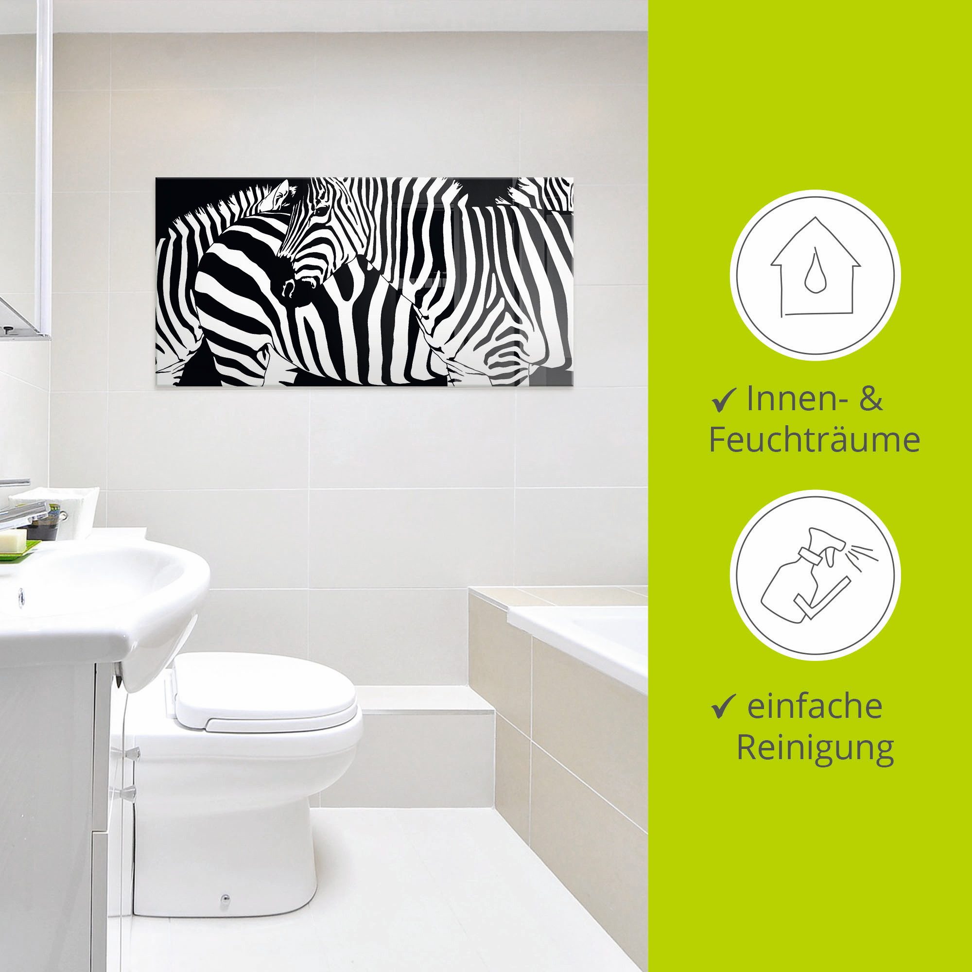 Artland Print op glas Zebrastrepen in verschillende maten