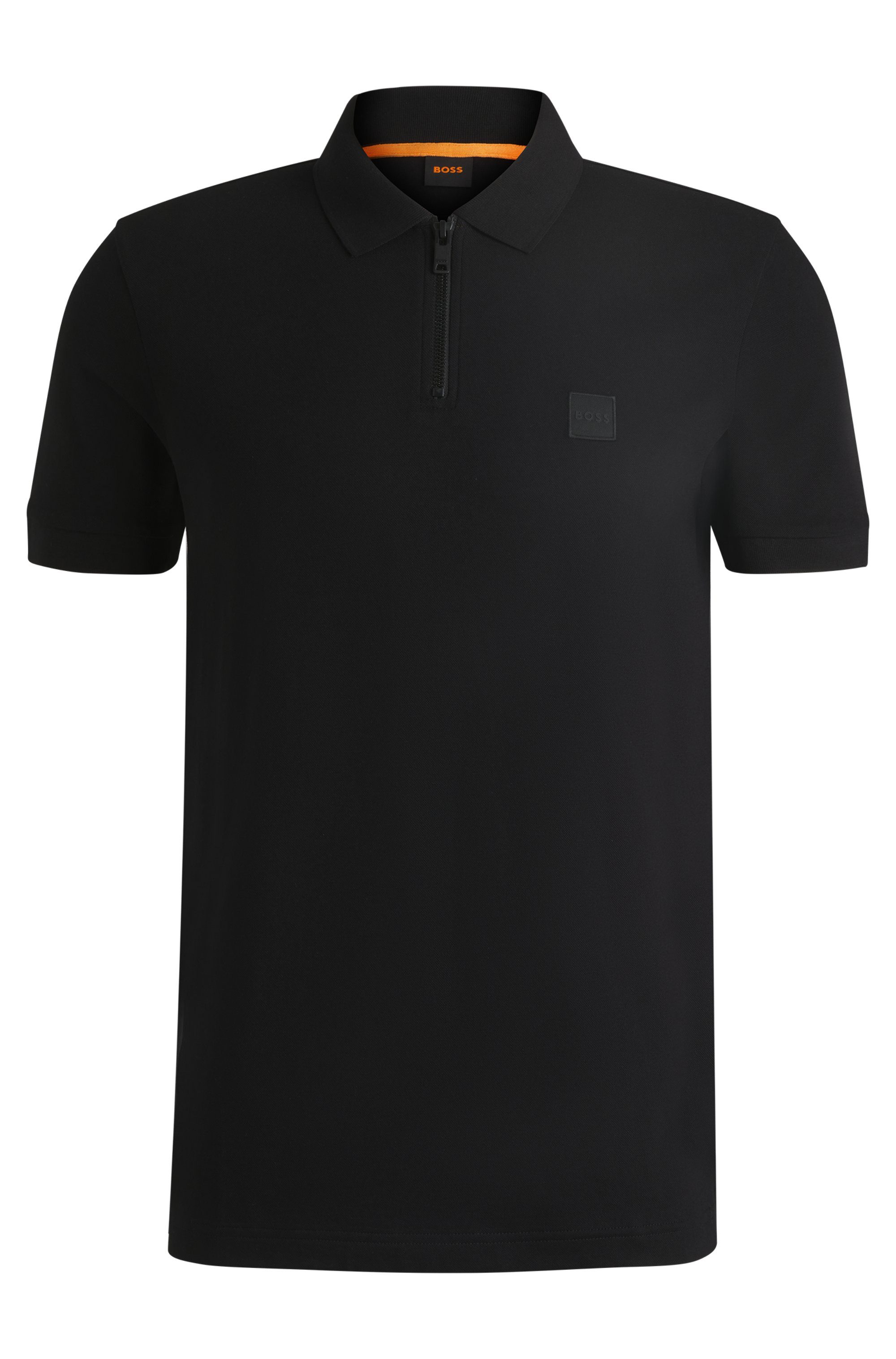 Boss Orange Poloshirt Passerzip 1025 met een polokraag