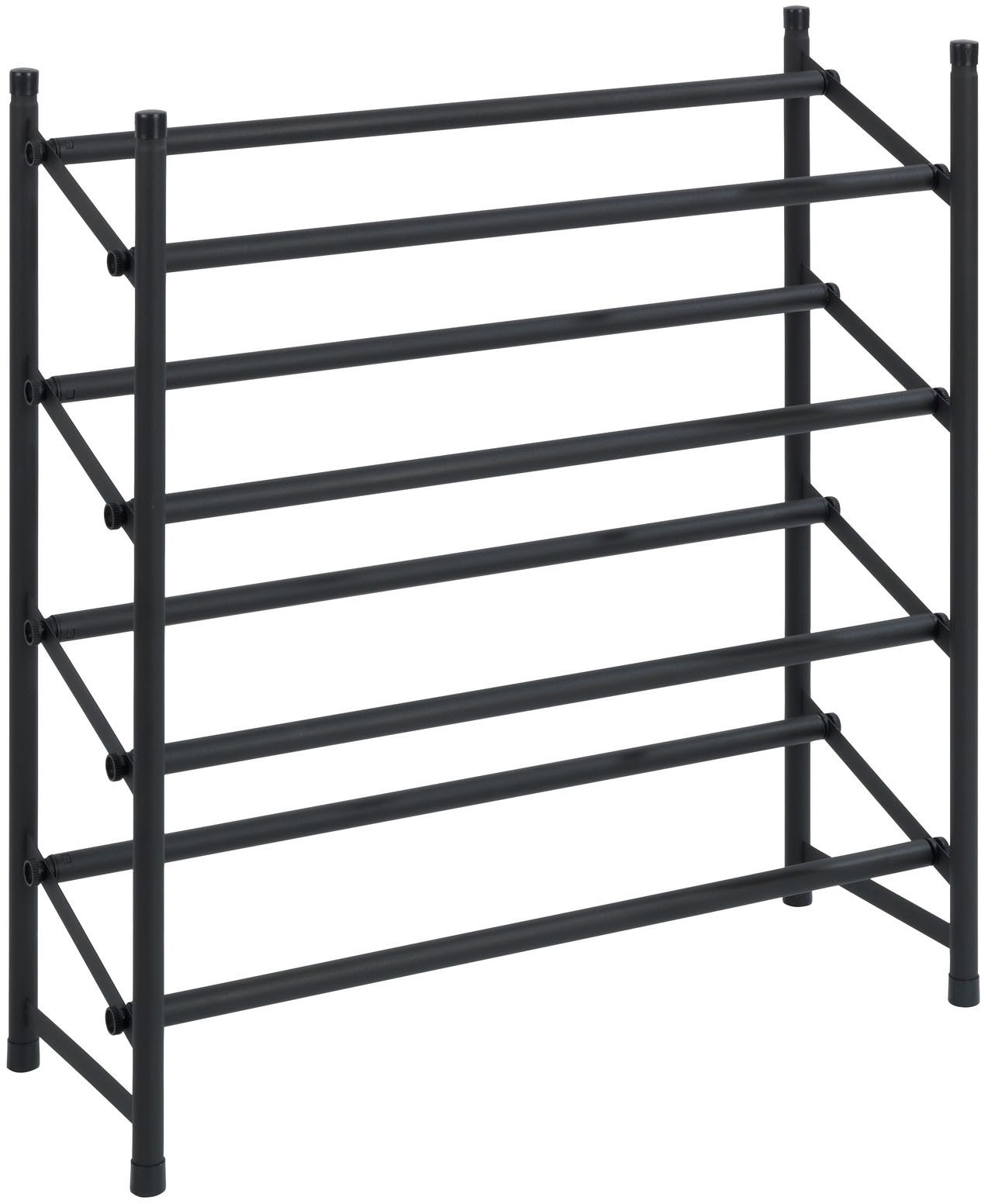 WENKO Schoenenrek Hero uitschuifbaar, 62 tot 115 cm, voor 24 paar schoenen, antislip oppervlak