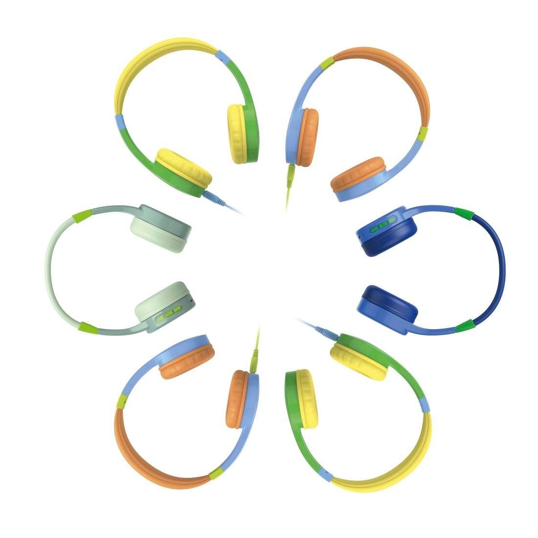 Hama Kinder koptelefoon Kindkoptelefoon met kabel (85 dB volume beperking, on-ear) Maat verstelbaar, geïntegreerde microfoon, Siri en Google Assistant