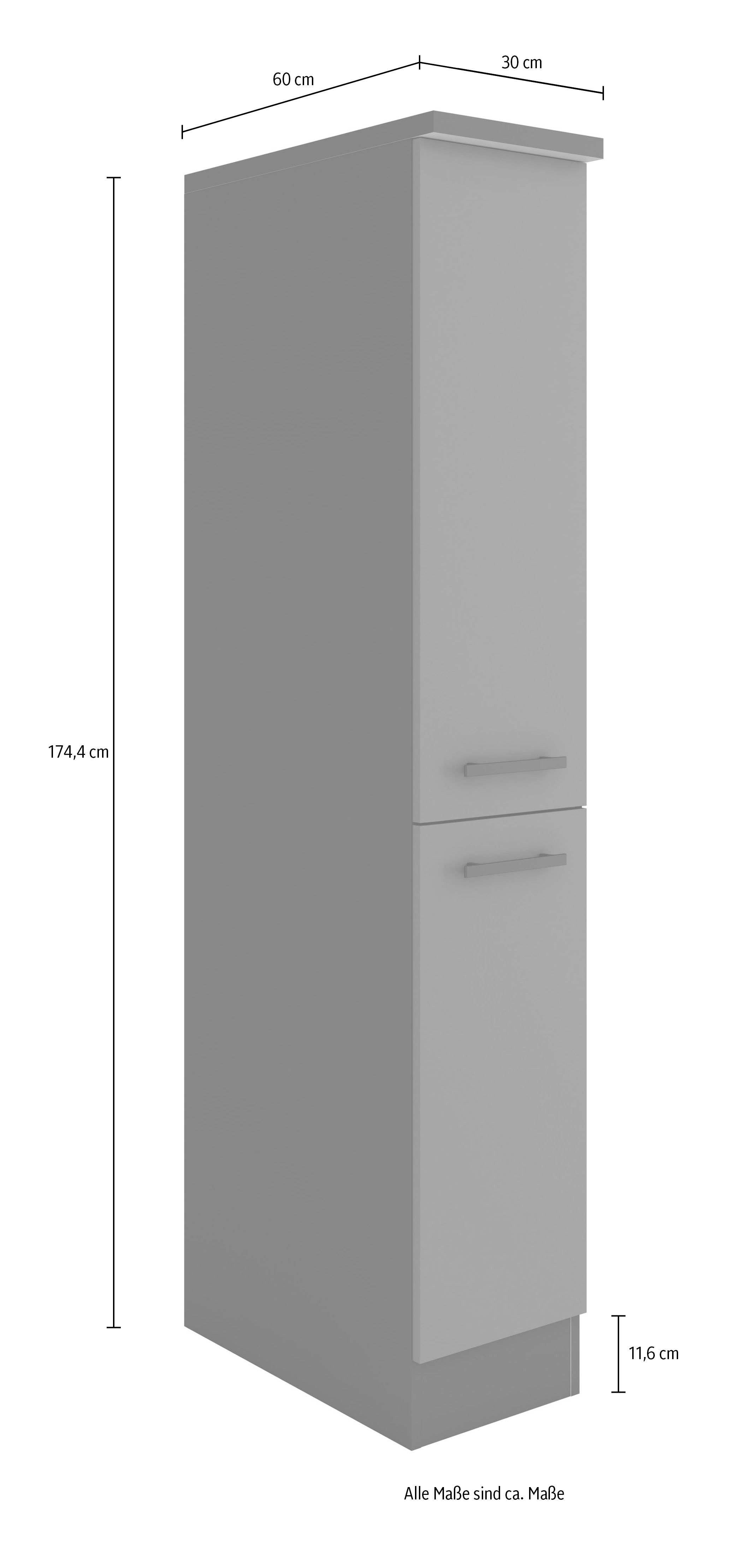 OPTIFIT Apothekerskast Palma Breedte 30 cm, hoogte 174,4 cm, 2 uittrekken, 5 planken