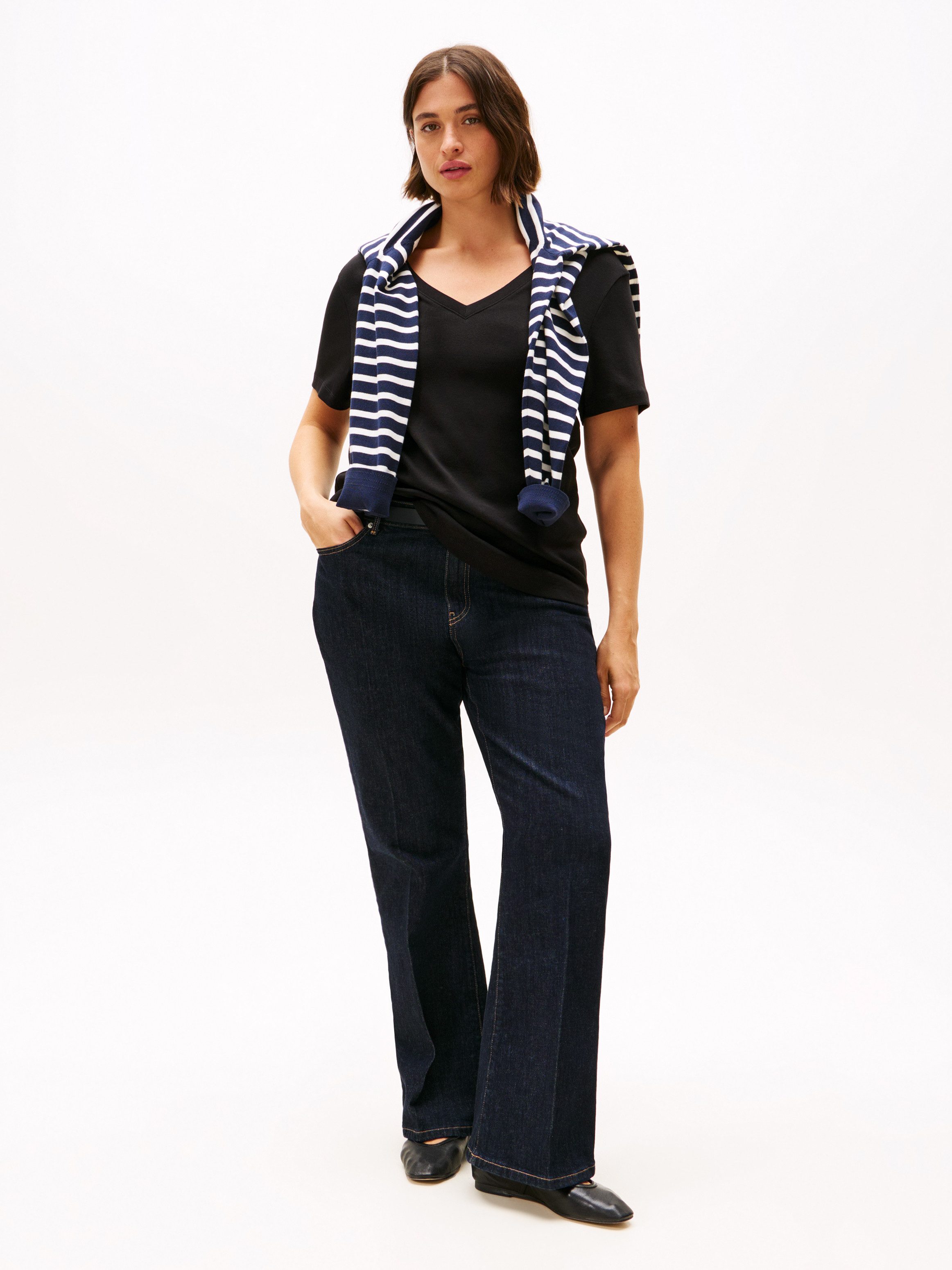 Tommy Hilfiger Curve Shirt met V-hals CRV SLIM CODY V-NK SS