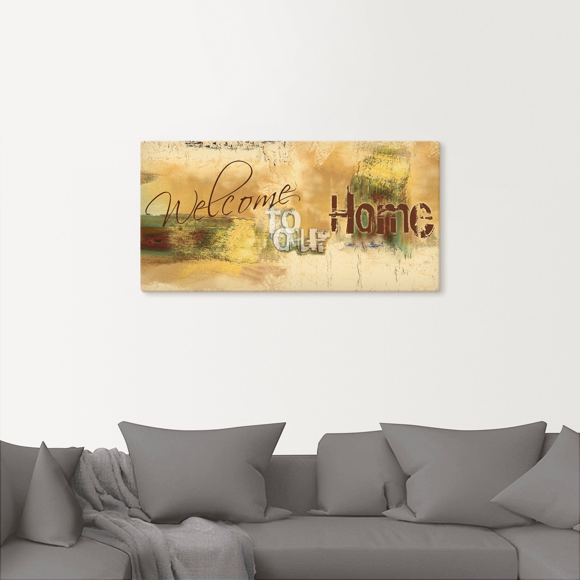 Artland Artprint Welkom in ons huis als artprint van aluminium, artprint voor buiten, artprint op linnen, poster, muursticker