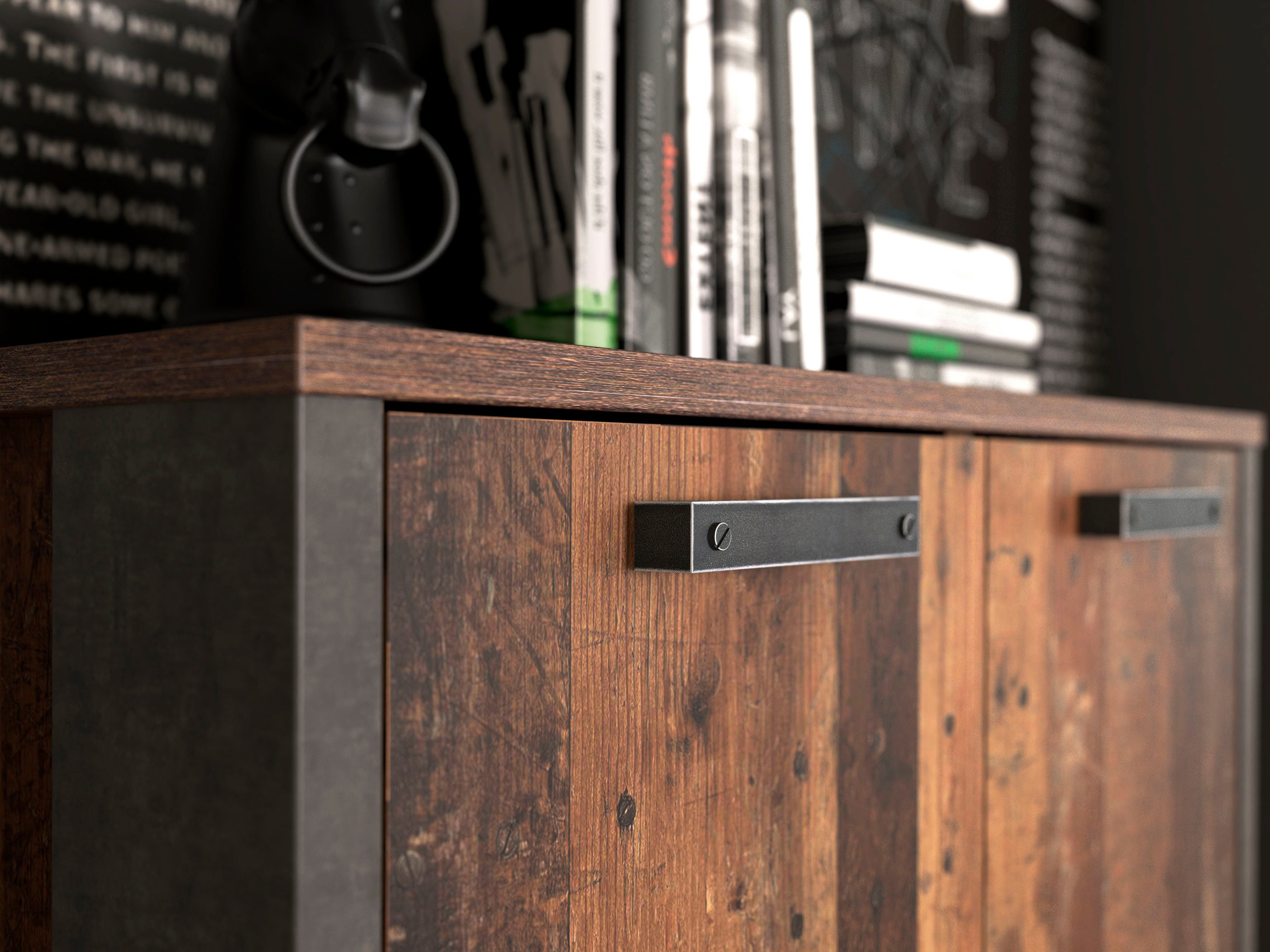 FORTE Kast Clif Dossierkast in industriële stijl, breedte 86 cm x hoogte 115 cm