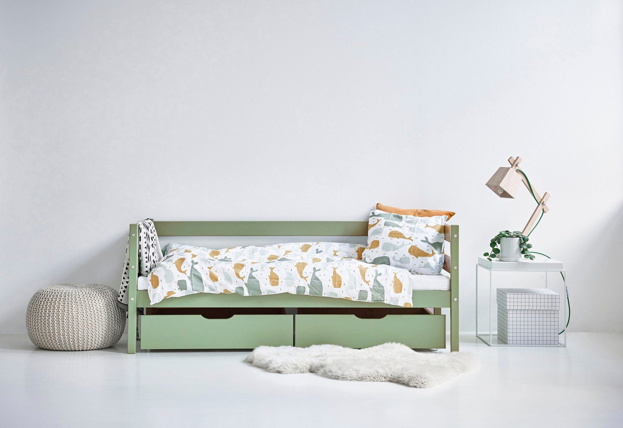 Hoppekids 1-persoonsledikant ECO Comfort kinderbed, massief grenenhout, tienerbed inclusief lattenbodem (set)
