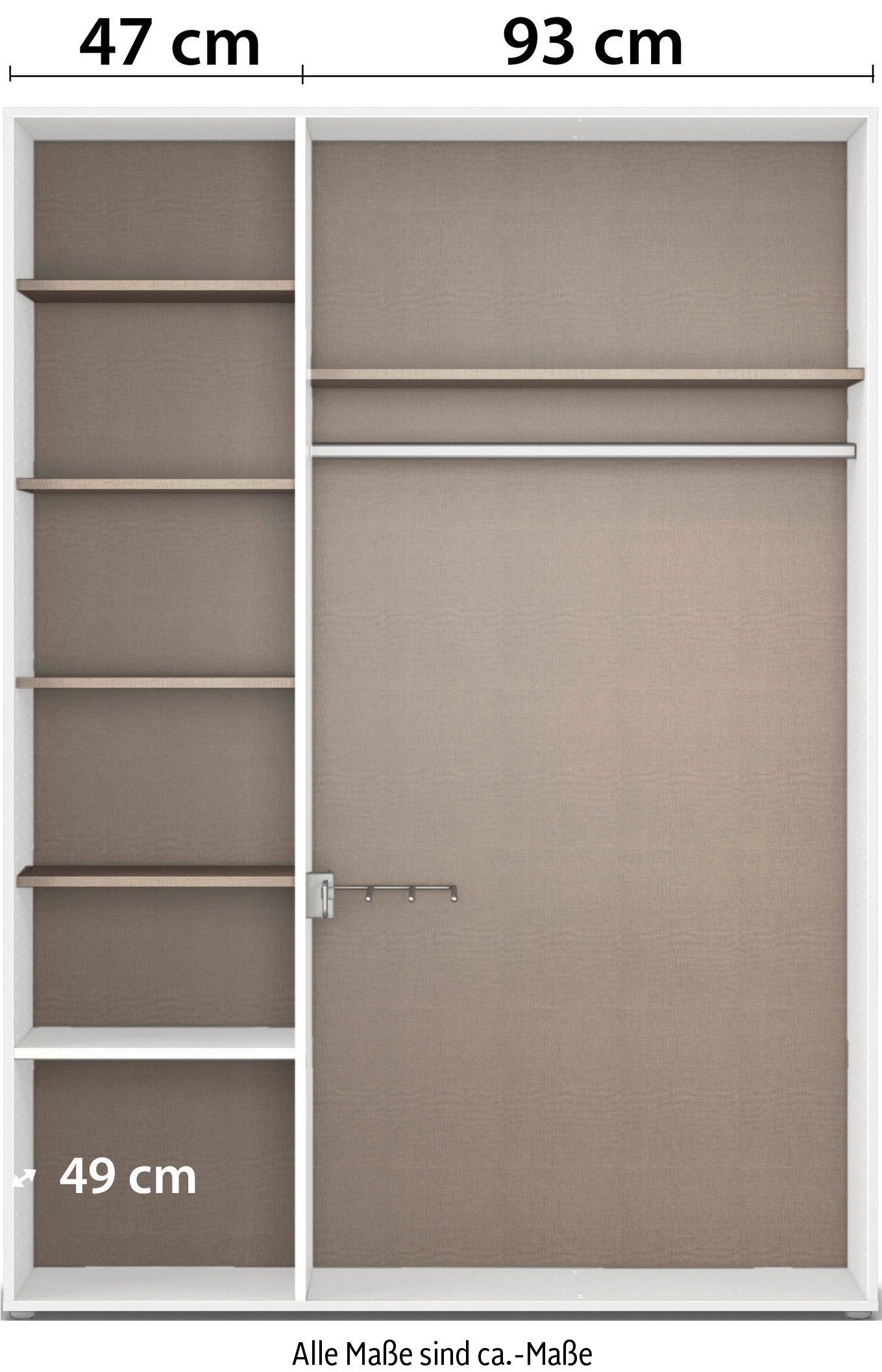 rauch Draaideurkast Kledingkast kast garderobe linnenkast VOYAGER moderne grepen in grijs metallic met buitenlades made in germany