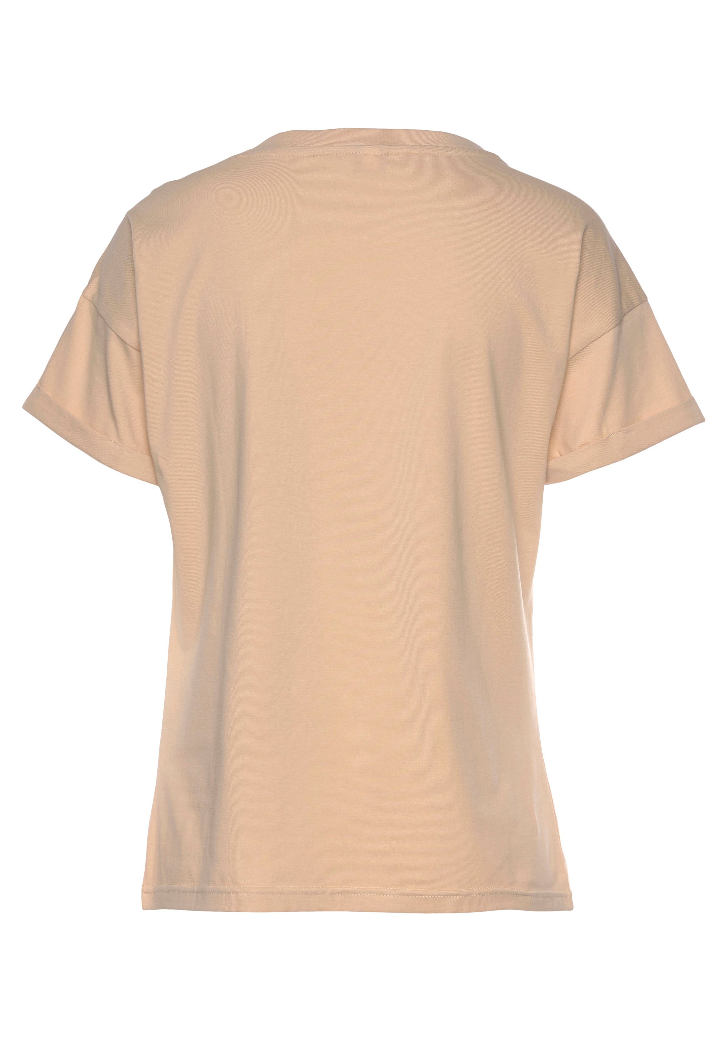 H.I.S T-shirt Met mouwomslagen met mouwomslag, in maritieme stijl, loungewear