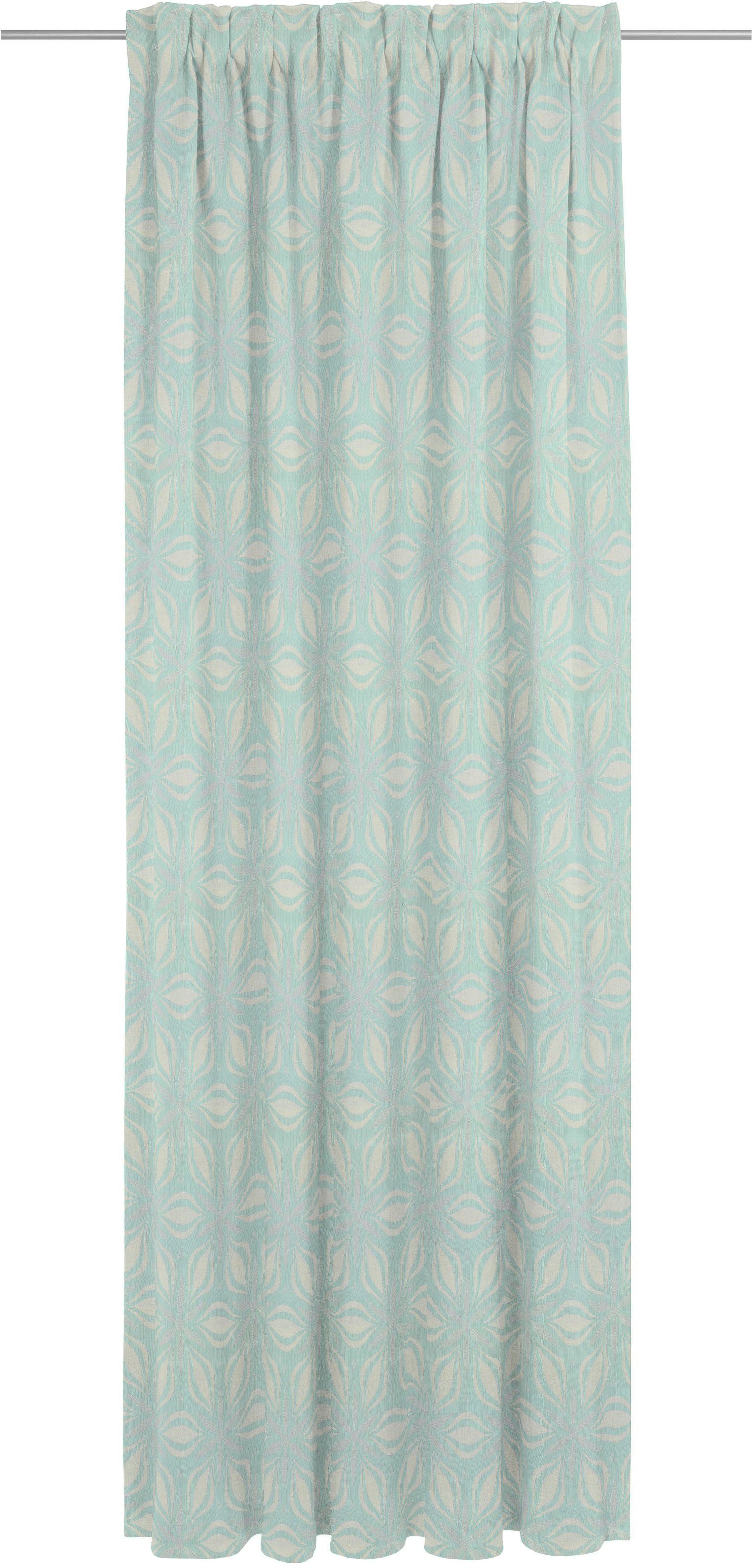 Adam Gordijn Retro Floret duurzaam van bio-katoen (1 stuk) kant & klaar gordijnen maat 142 cm x 255 cm blauw