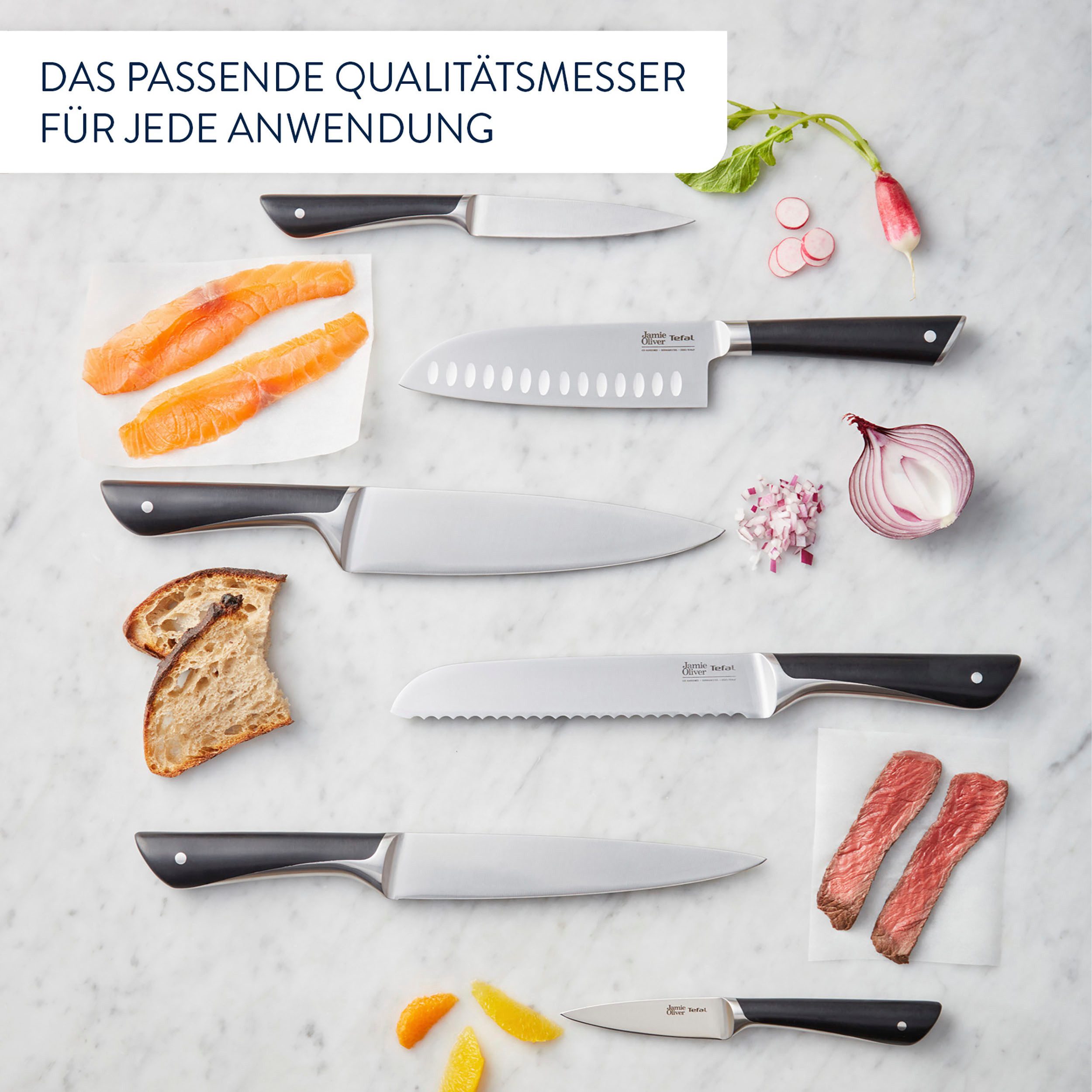 Tefal Messenset K267S4 Jamie Oliver hoge prestaties, herkenbaar ontwerp, duurzaam/langdurig (set, 4-delig)