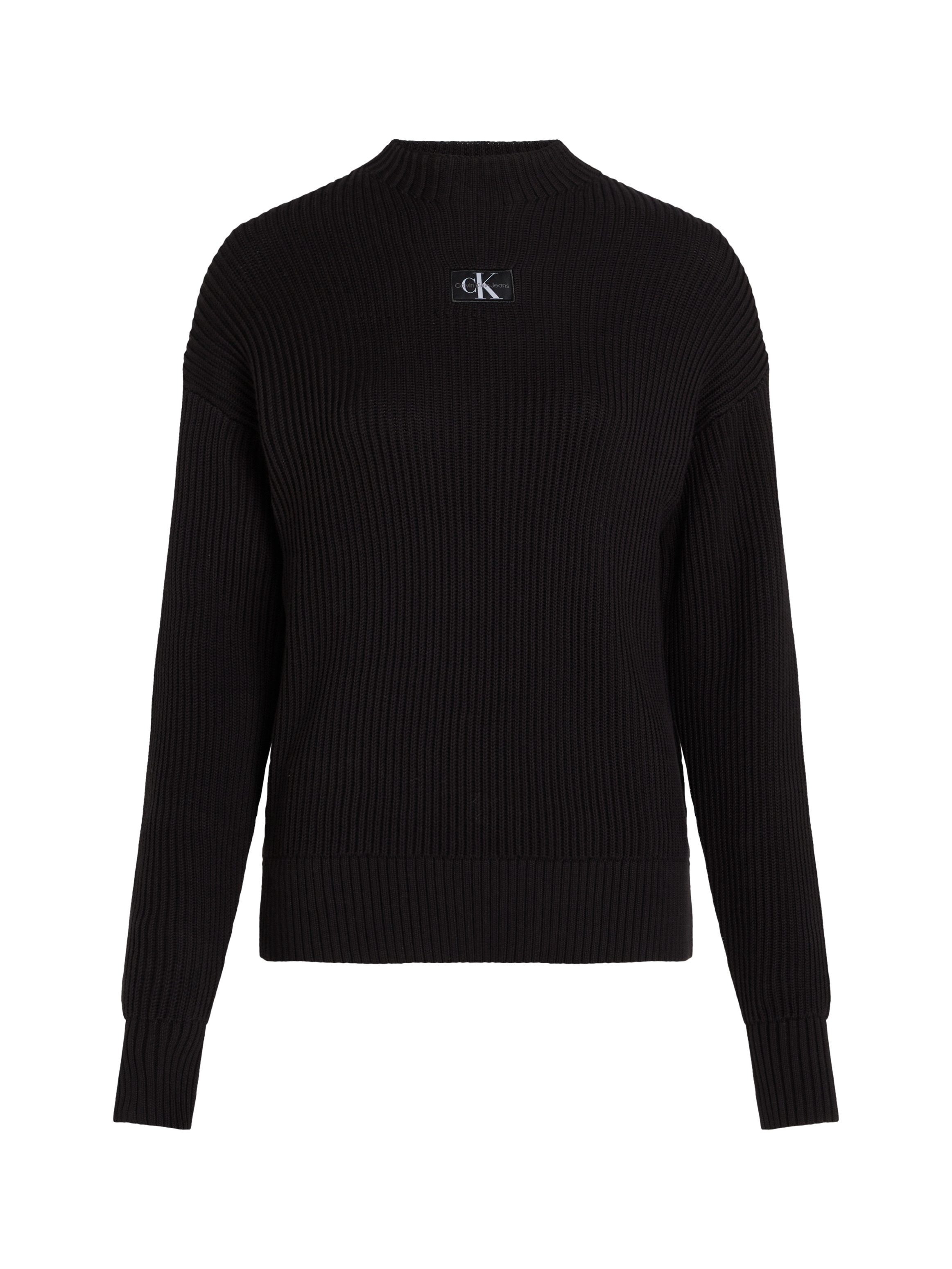 Calvin Klein Trui met staande kraag WOVEN LABEL LOOSE SWEATER