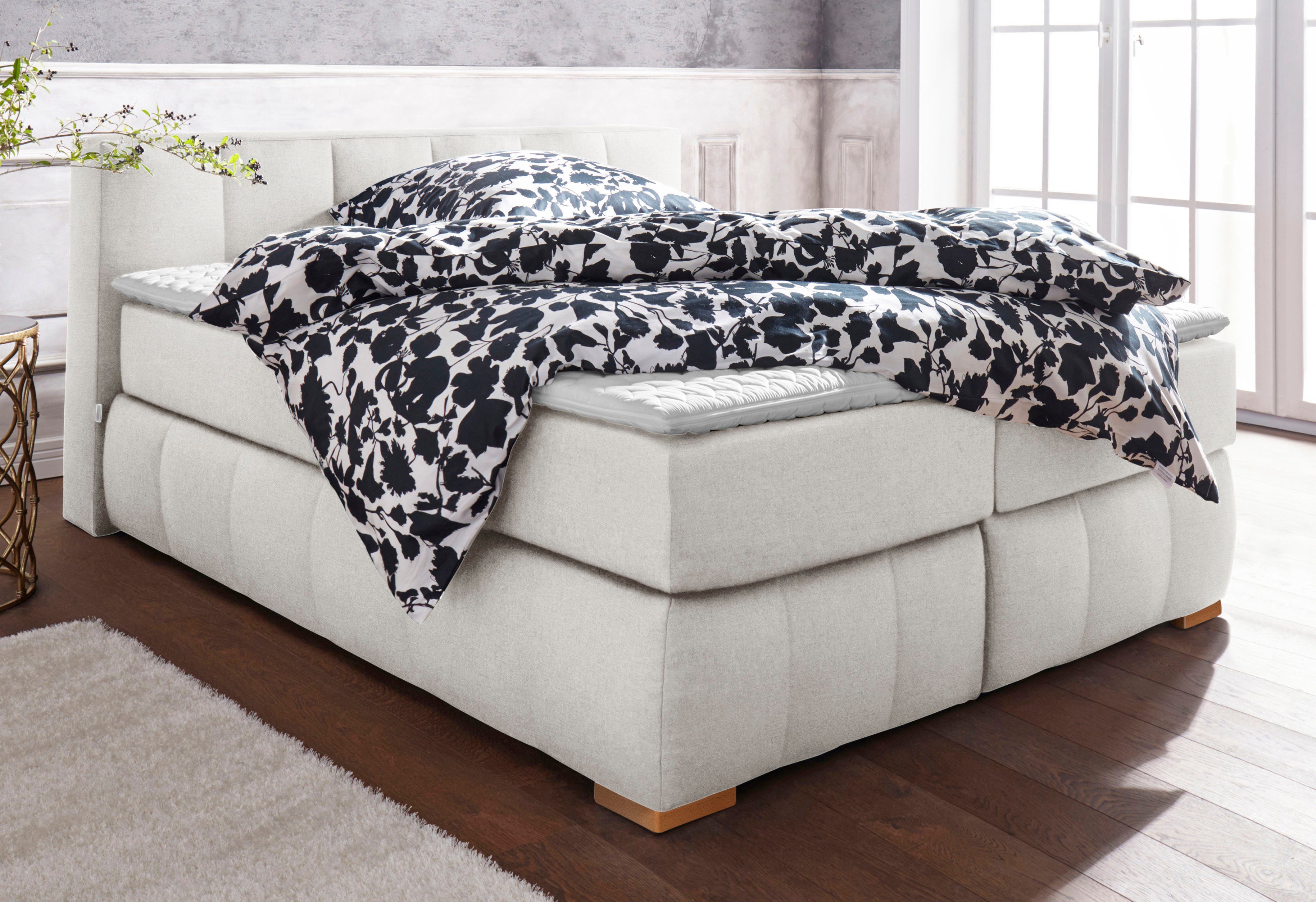 Guido Maria Kretschmer Home&Living Boxspring Chelles incl. koudschuim matrastopper, in 5 breedtes en 3 matrastypes boxsprings beige