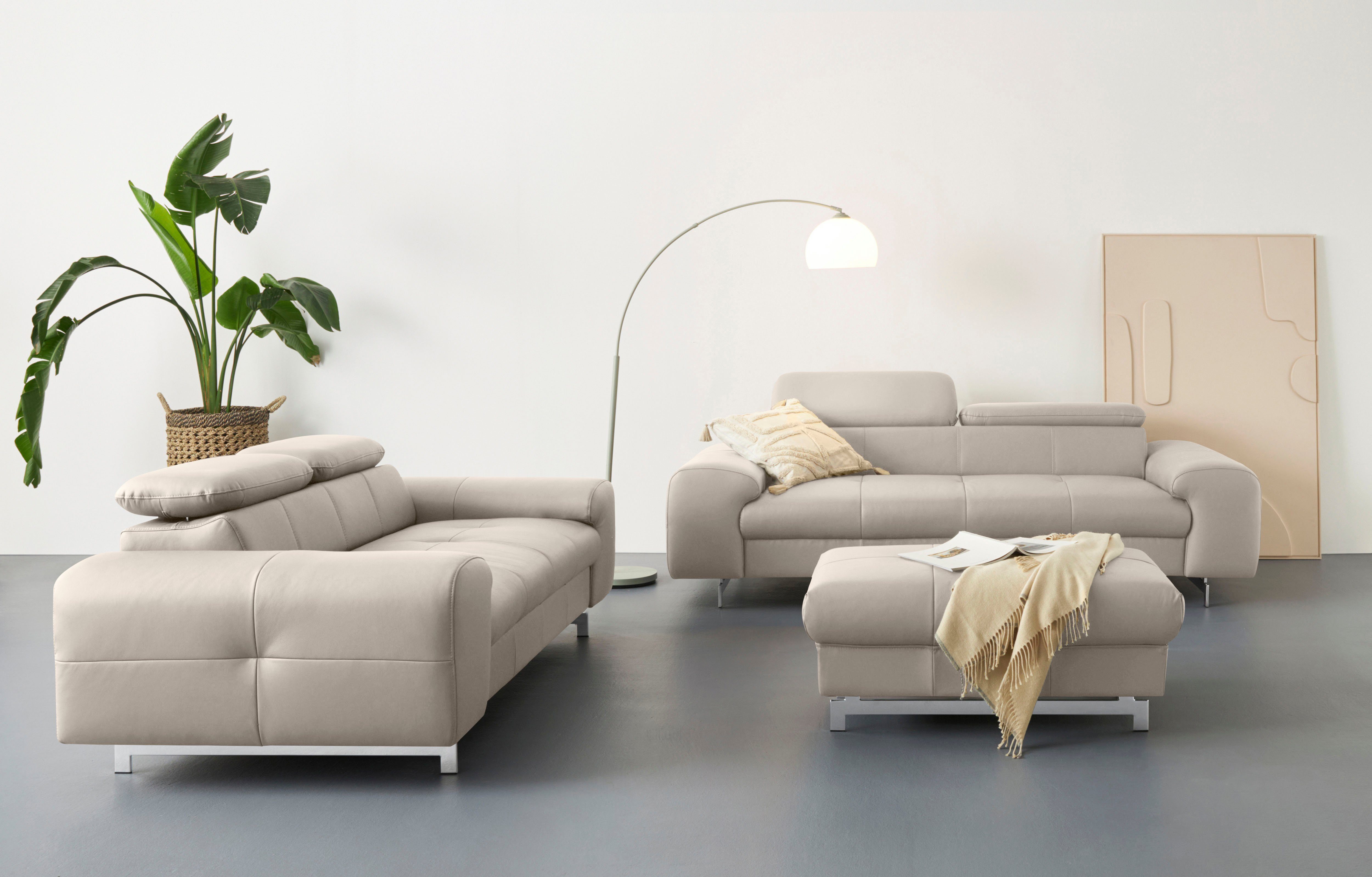 COTTA 2-zitsbank Chef 2-zitsbank met elegante stiksels, bodemvrijheid 12,5 cm