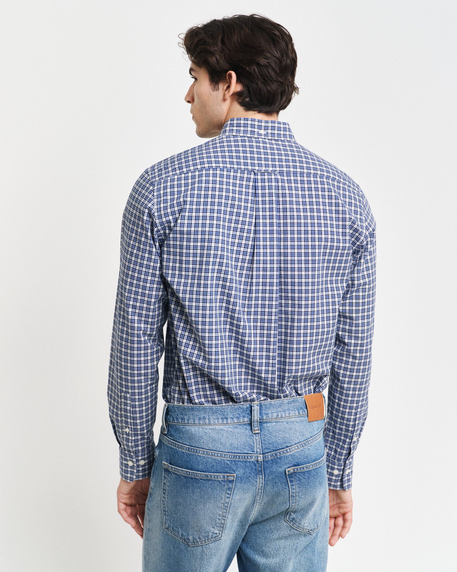 Gant Overhemd met lange mouwen REG POPLIN SMALL CHECK SHIRT Regular fit popeline overhemd met klein ruitpatroon