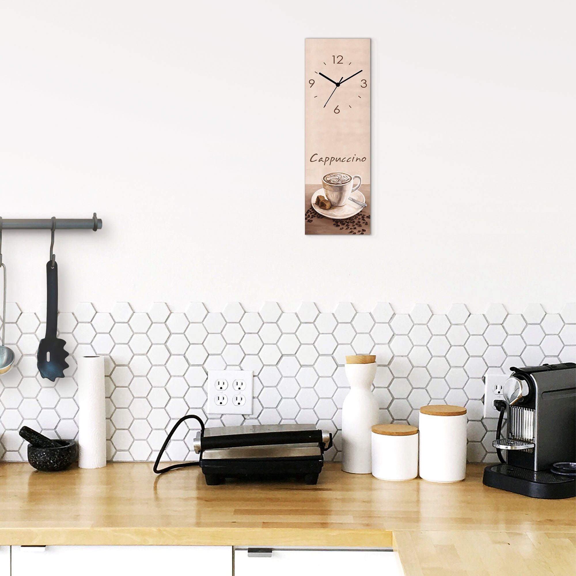 Artland Wandklok Cappuccino - koffie optioneel verkrijgbaar met kwarts- of radiografisch uurwerk, geruisloos zonder tikkend geluid
