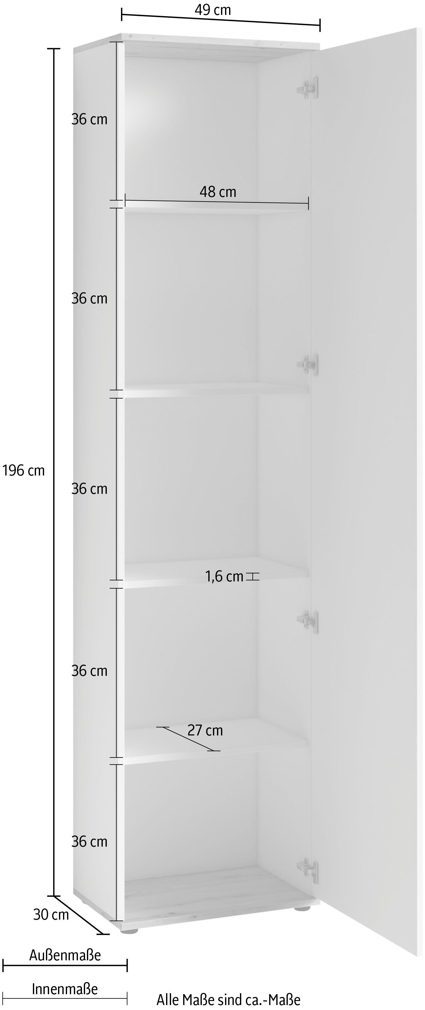 INOSIGN Kledingkast Jakob met grote spiegel, breedte 49 cm