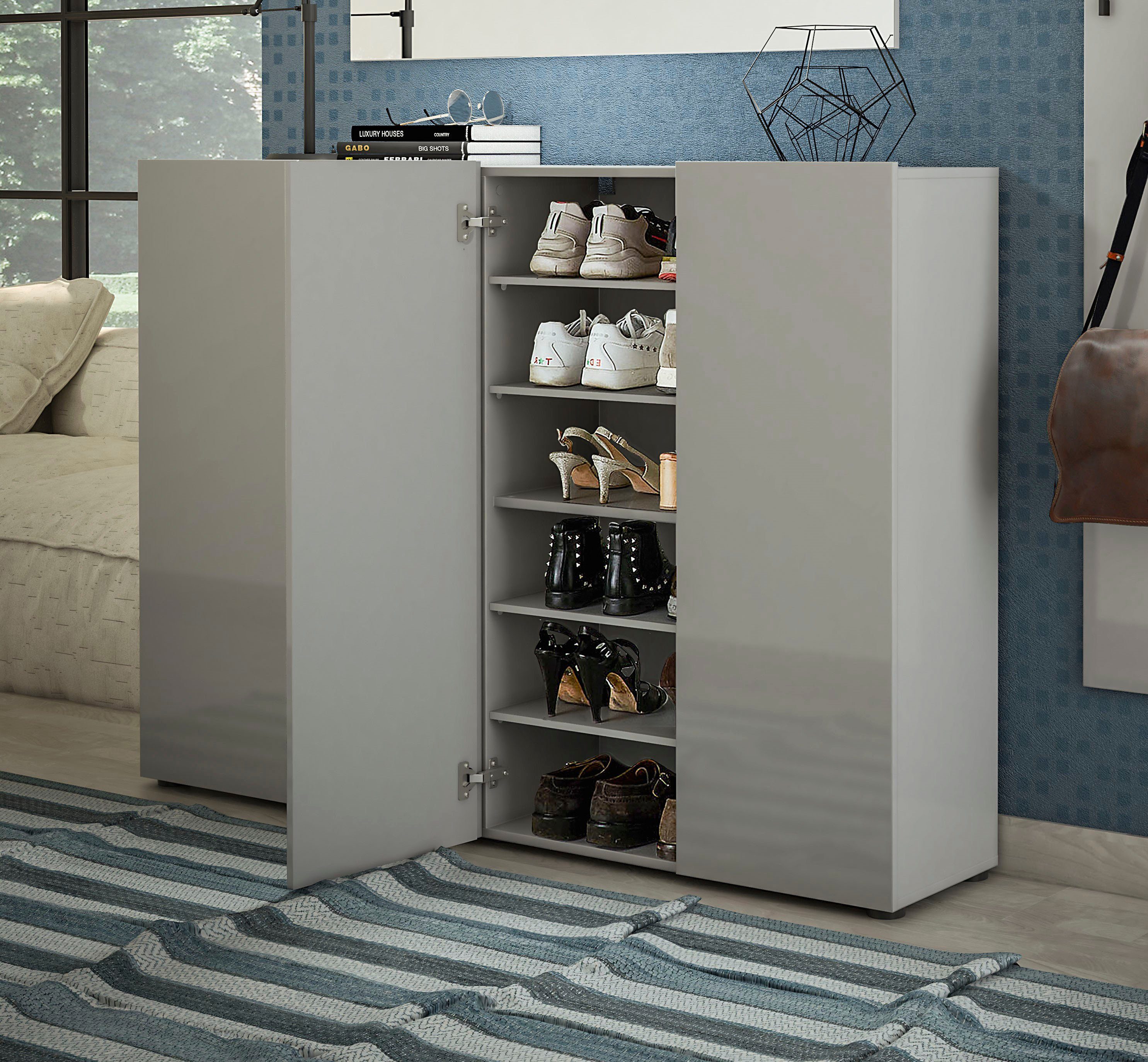 INOSIGN Schoenenkast Mister Breedte 160 cm, 4 deuren, hoogglanslak