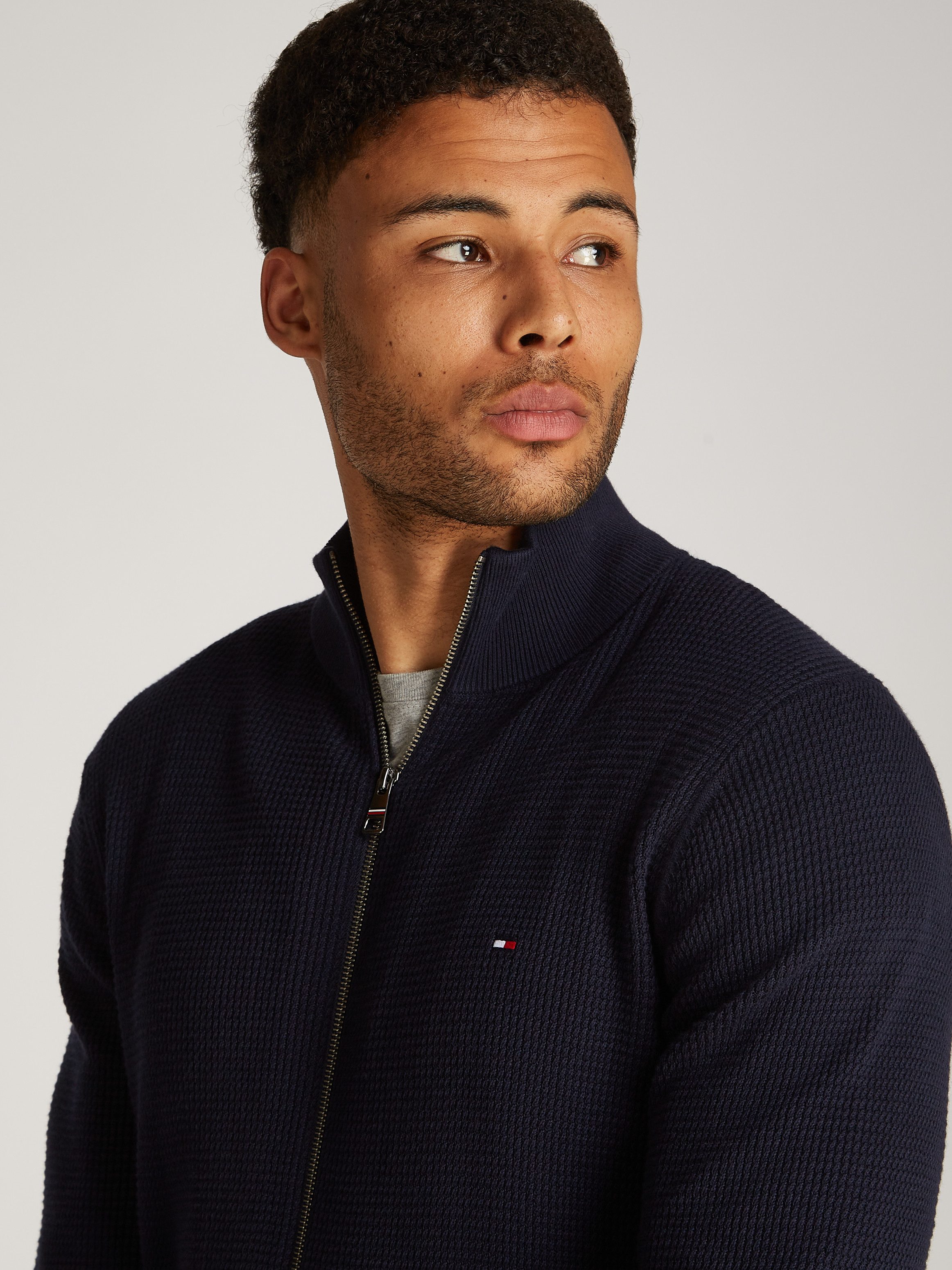 Tommy Hilfiger Cardigan REFINED STRUCTURE ZIP THRU