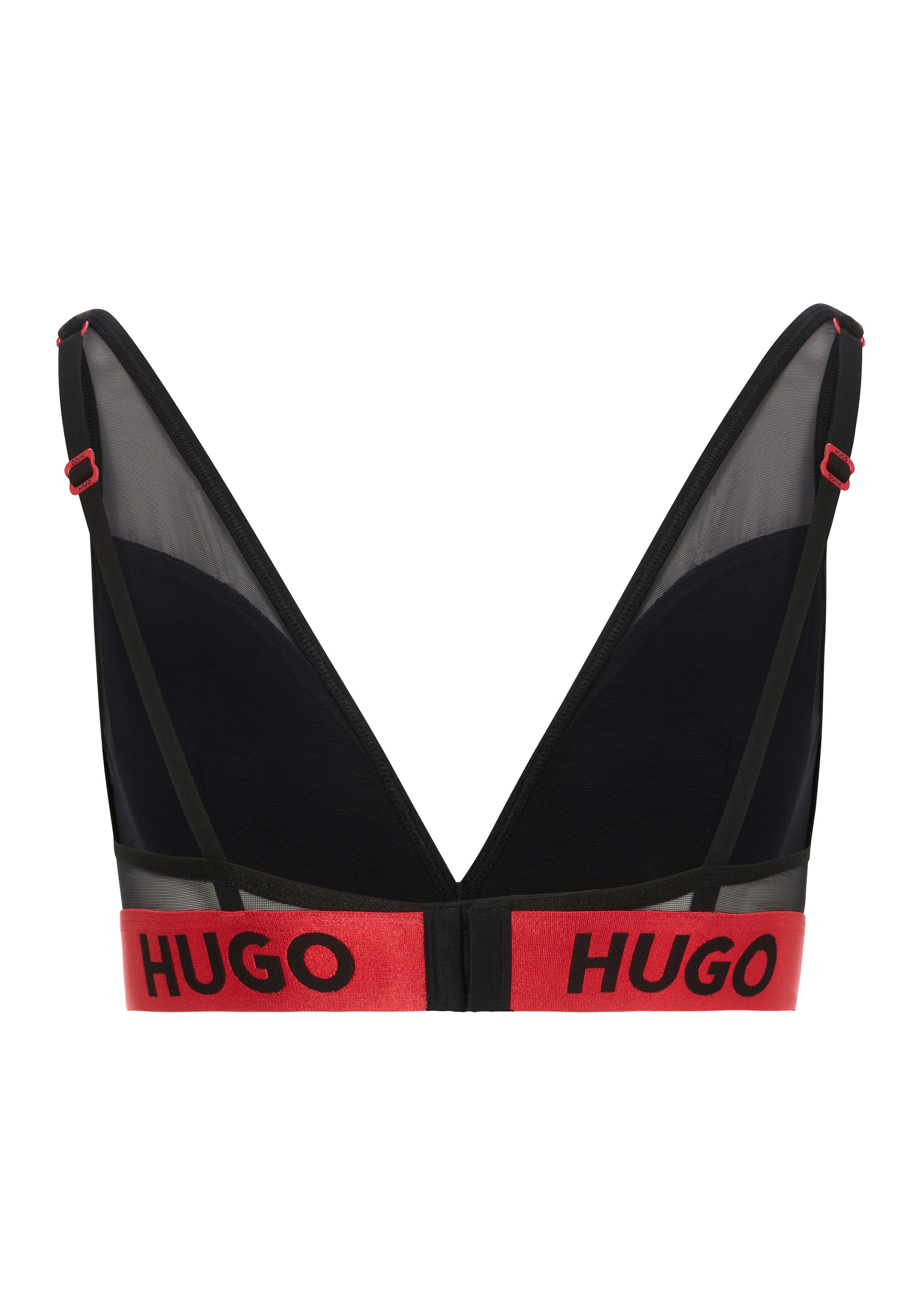 HUGO underwear Triangel-bh van stretch-velours en mesh
