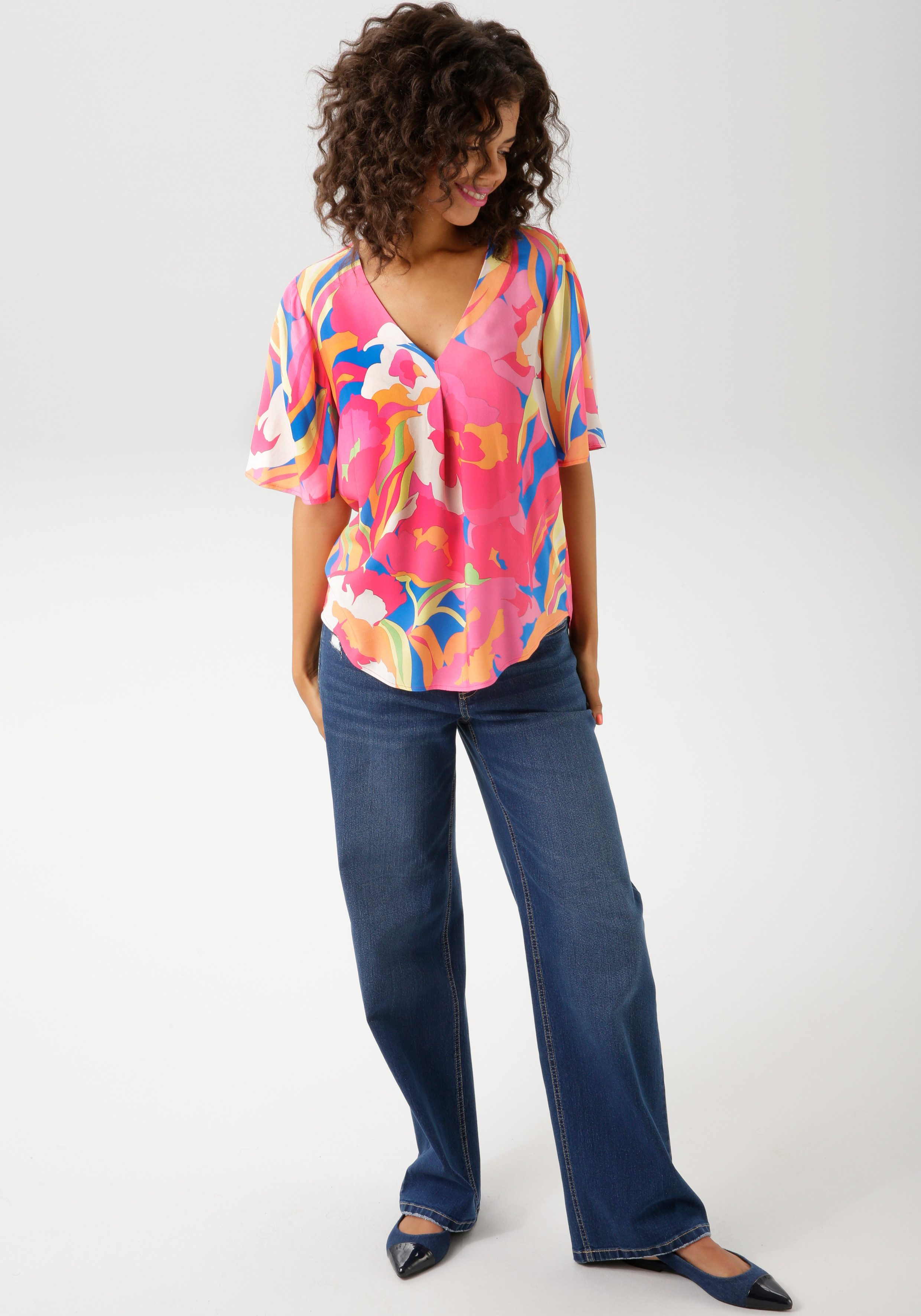 Aniston CASUAL Blouse zonder sluiting met fantasierijke grafische print