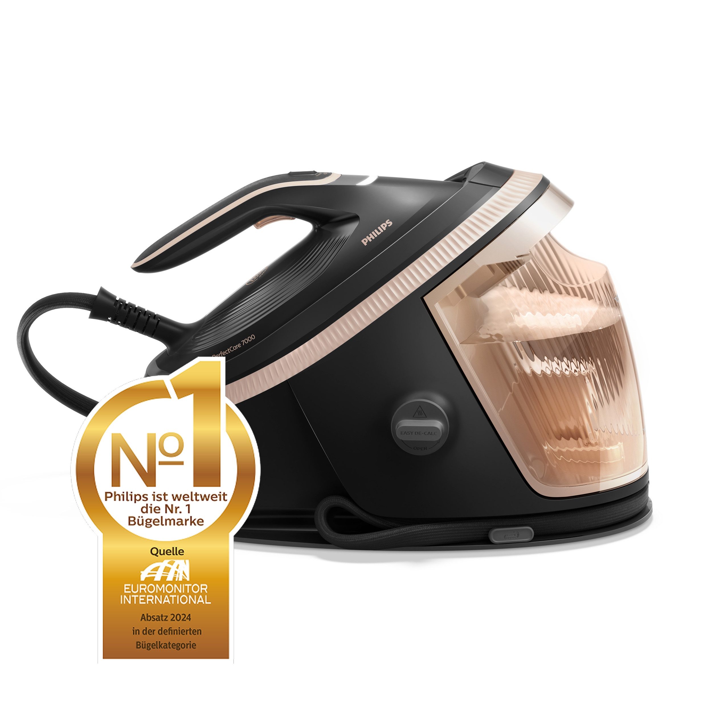 Philips Stoomstrijkstation PerfectCare 7000 Series PSG7300/80, Zwart/Goud
