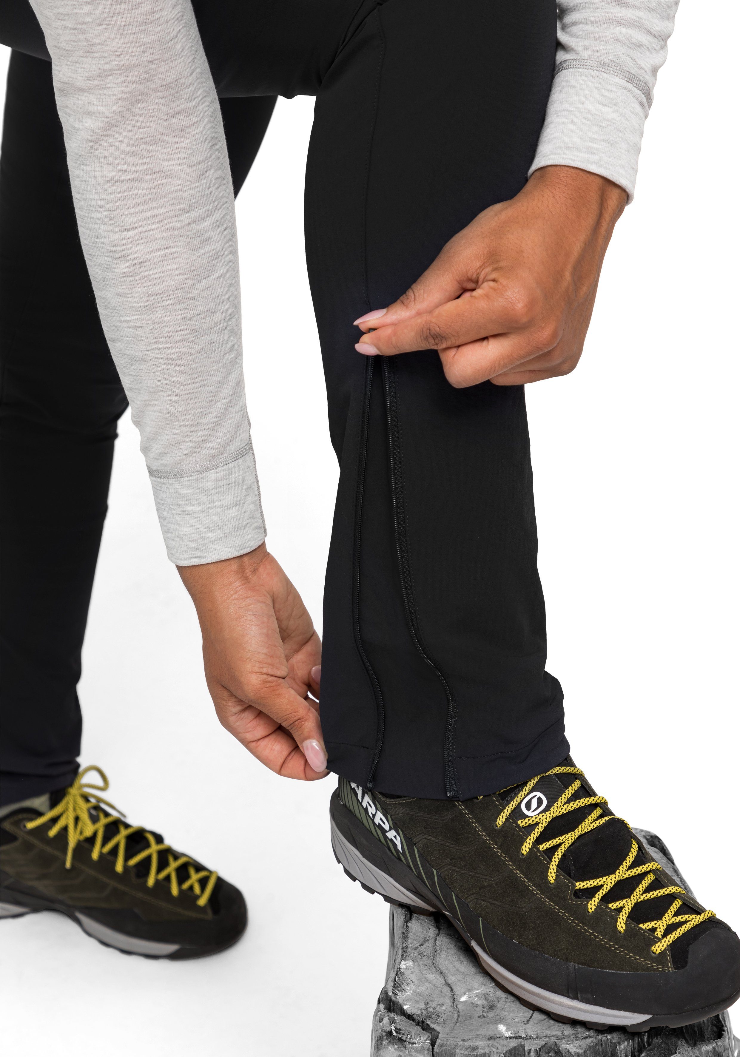 Maier Sports Functionele broek Lana slim Dames wandelbroek, ademende outdoorbroek, 3 zakken, slim fit