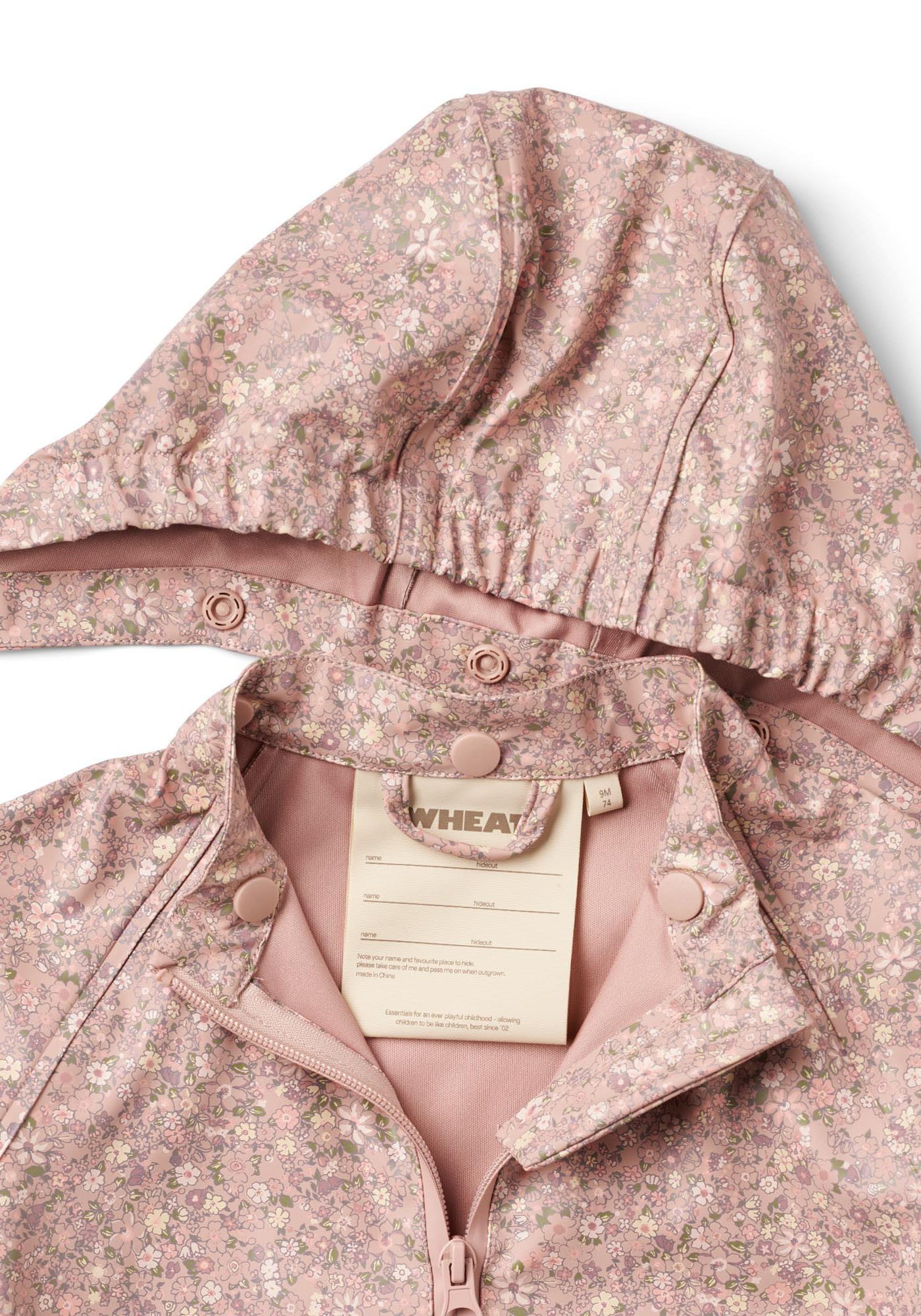 WHEAT Regenjack Chardy in prachtig bloemetjes-alloverprint en met reflecterende prints