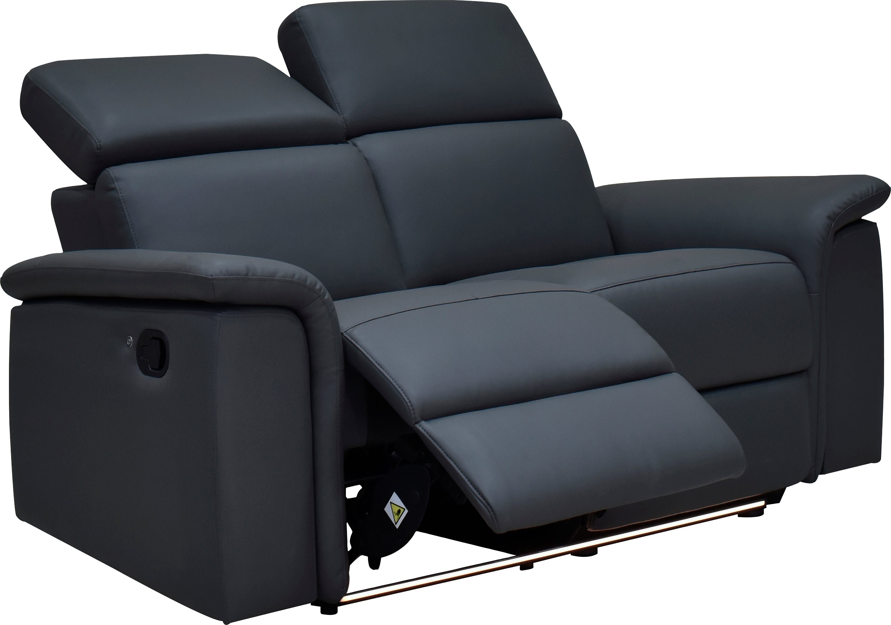 Places of Style 2-zitsbank Pareli 172 cm, handmatige en elektrische relaxfunctie USB, hoofdsteunverstelling, LED, in echt leer, kunstleer, web