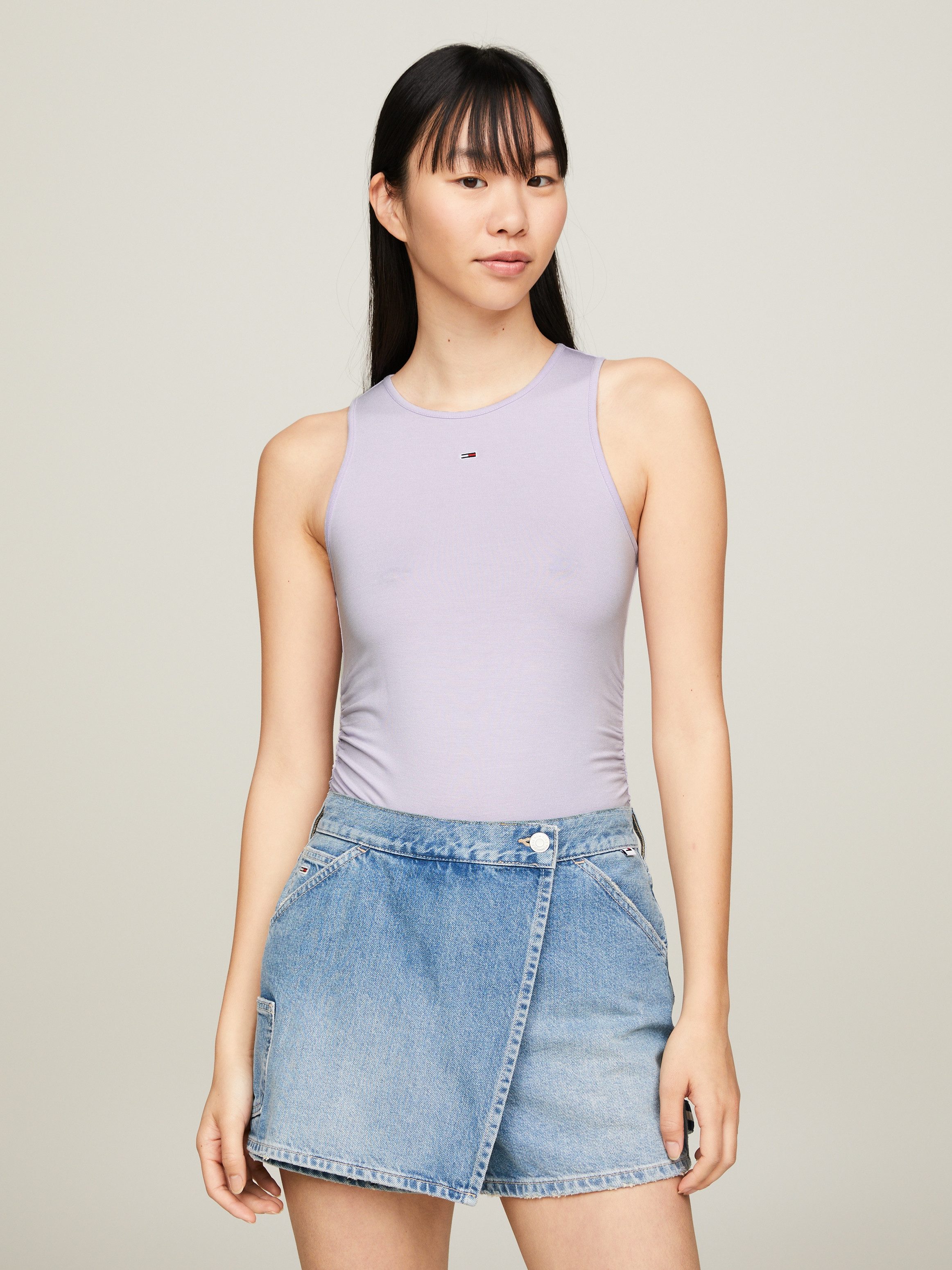 TOMMY JEANS Tanktop TJW SLIM GATHERING TANK TOP (ESSENTIAL Regular Flag Logo TJ Women)