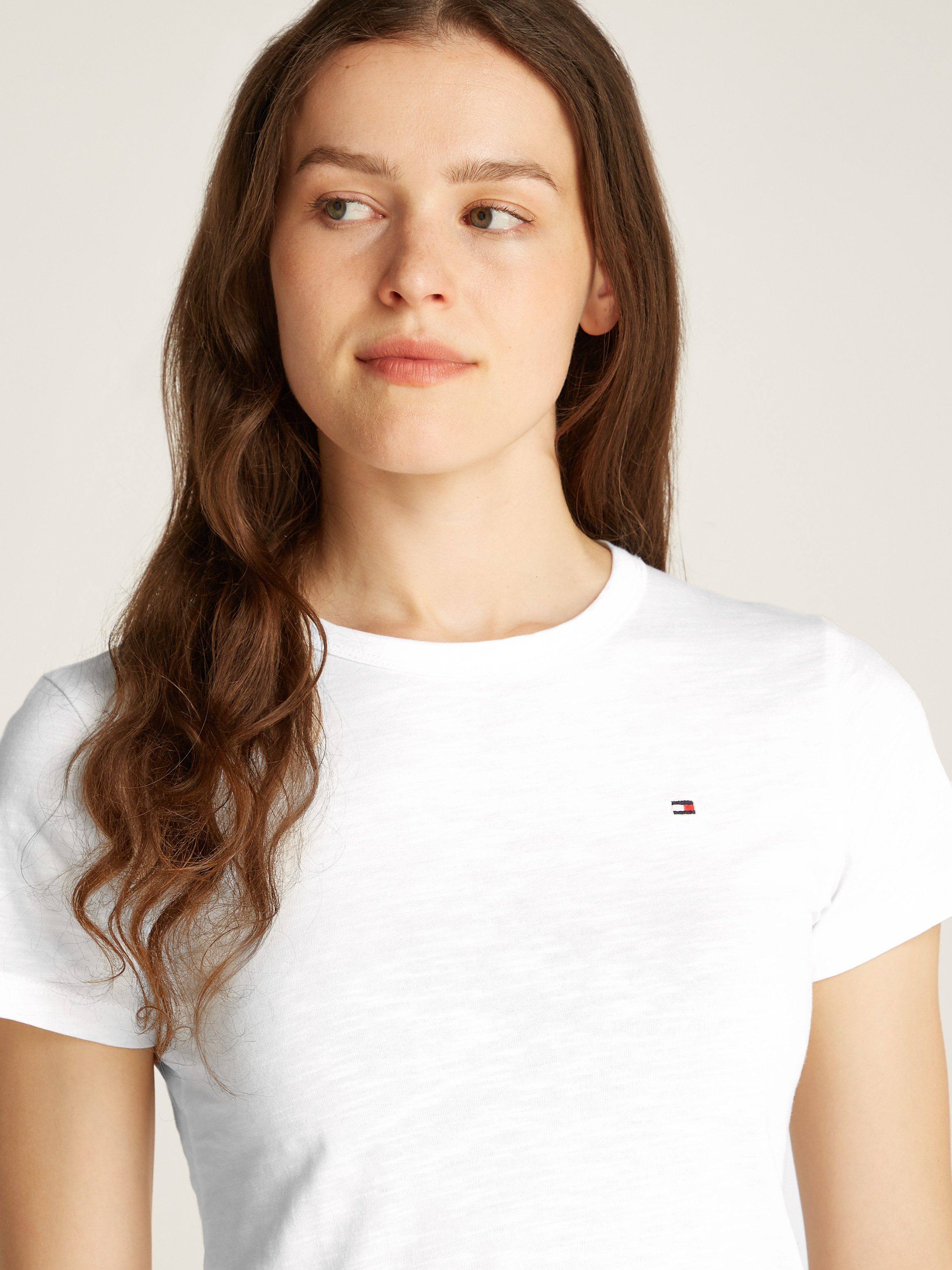 Tommy Hilfiger Shirt met ronde hals 1985 SLIM SLUB C-NK SS