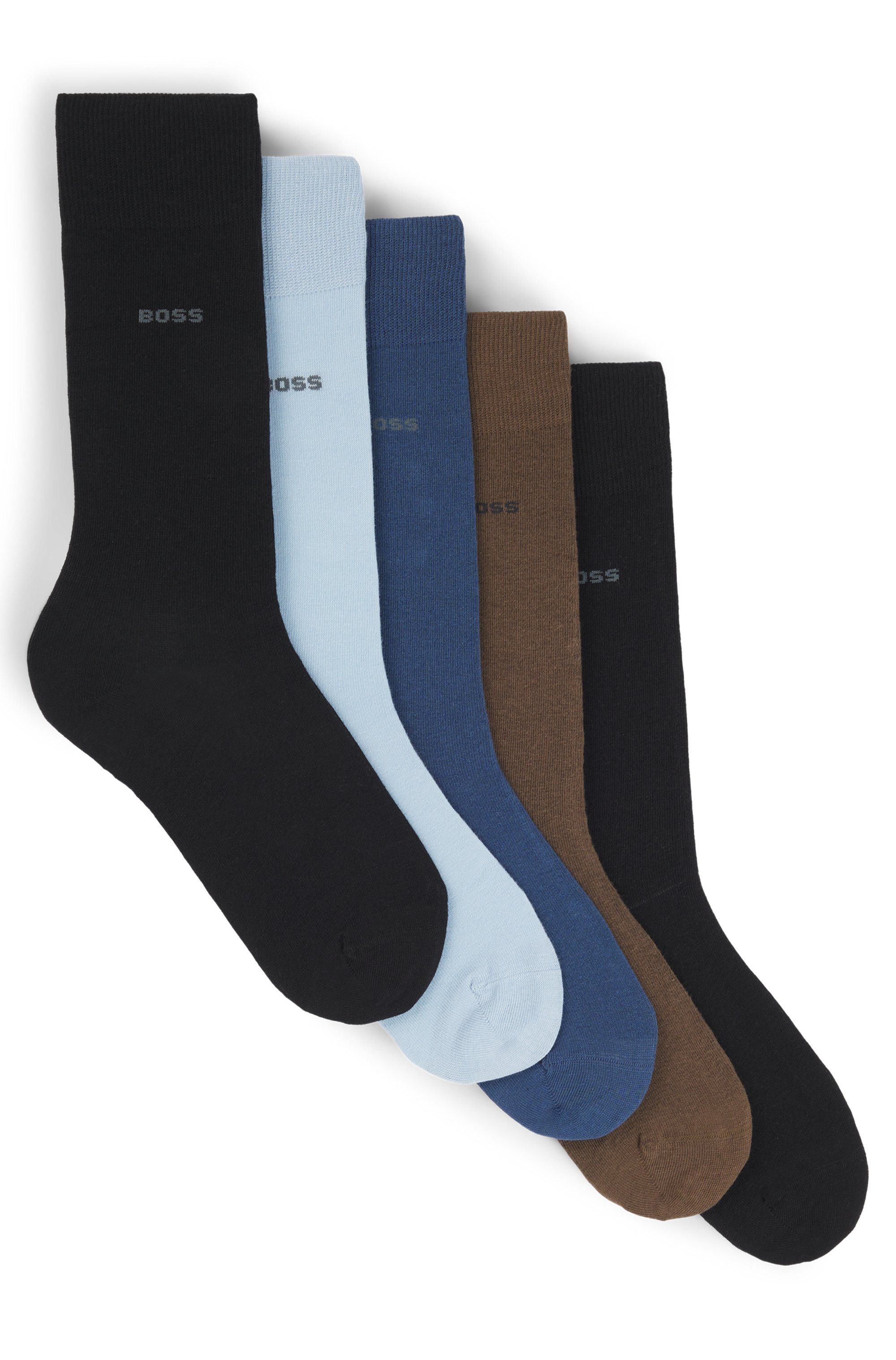 BOSS Business-sokken 5P RS Uni Col CC (set, 5 paar, 5er) heren sokken maat 39-42 multicolor