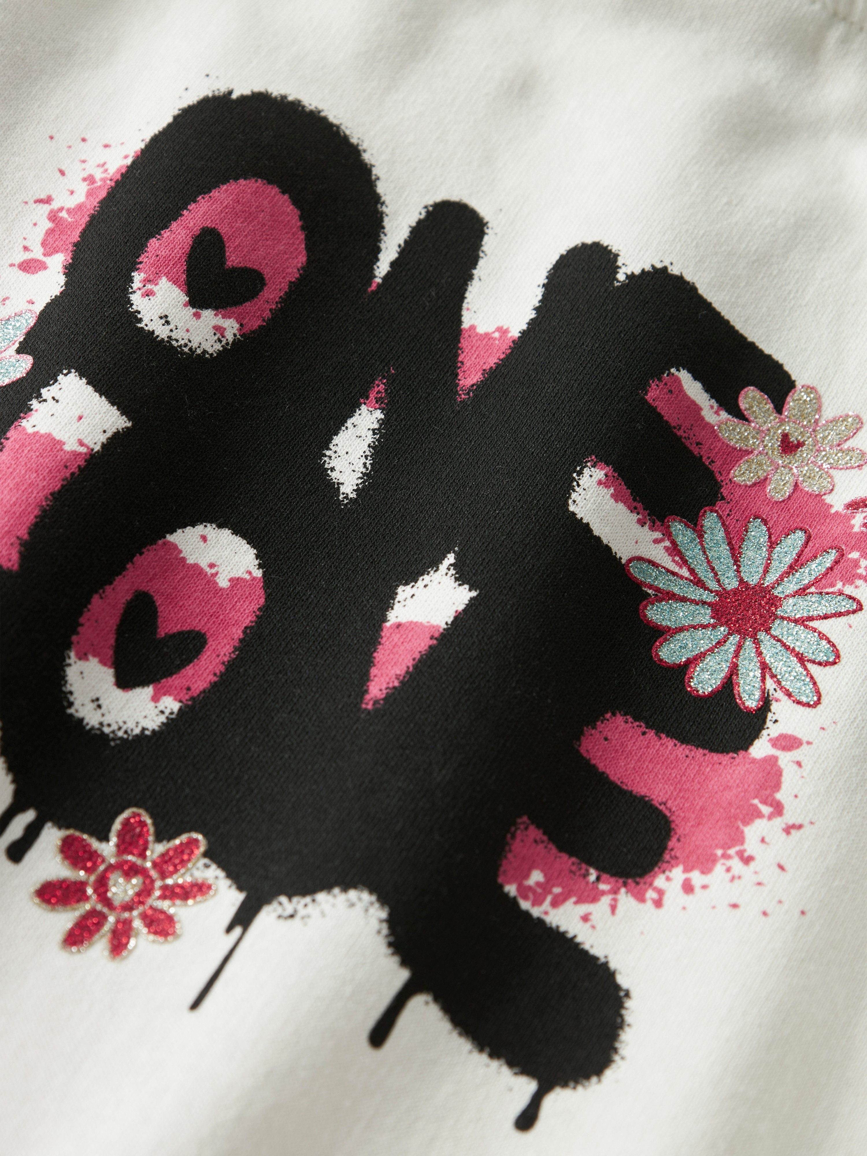 Name It Sweatshirt NKFKORY LS CROP BOXY SWE WH BRU PS NOOS