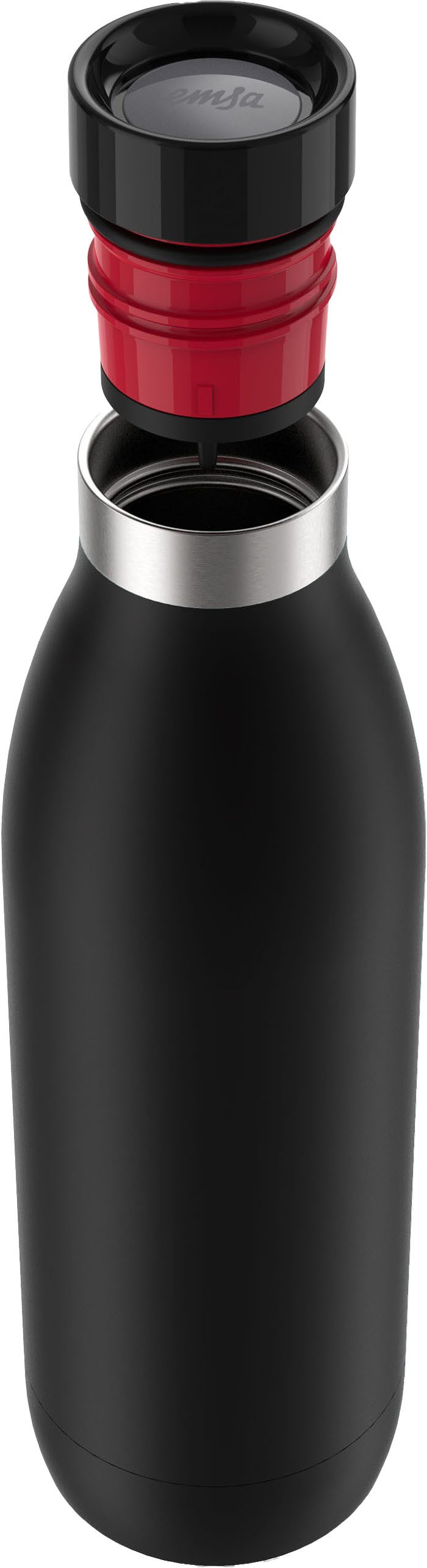 Emsa Thermosfles Drinkfles Bludrop 1 liter, lekvrij, 360°-rondom drinkopening, 40 uur koud, 20 uur warm (1-delig)