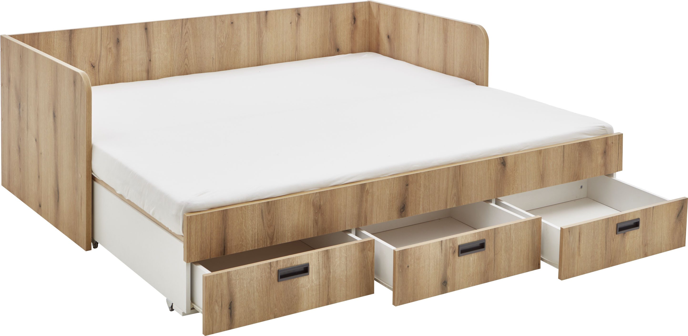 Relita 1-persoonsledikant uitrekbaar tot 180x200 cm, 3 lades, met lattenbodem, 2 kleuren