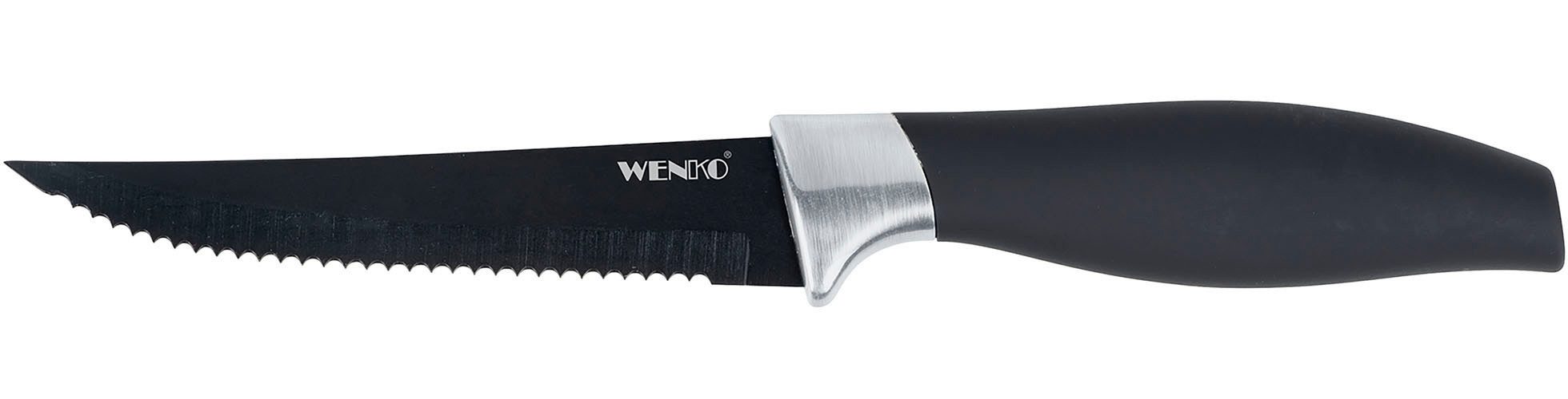 WENKO Messenset BBQ-mes & pizzames voor steaks, grillgerechten, pizza, roestvrij staal, ergonomisch handvat (set, 9-delig)