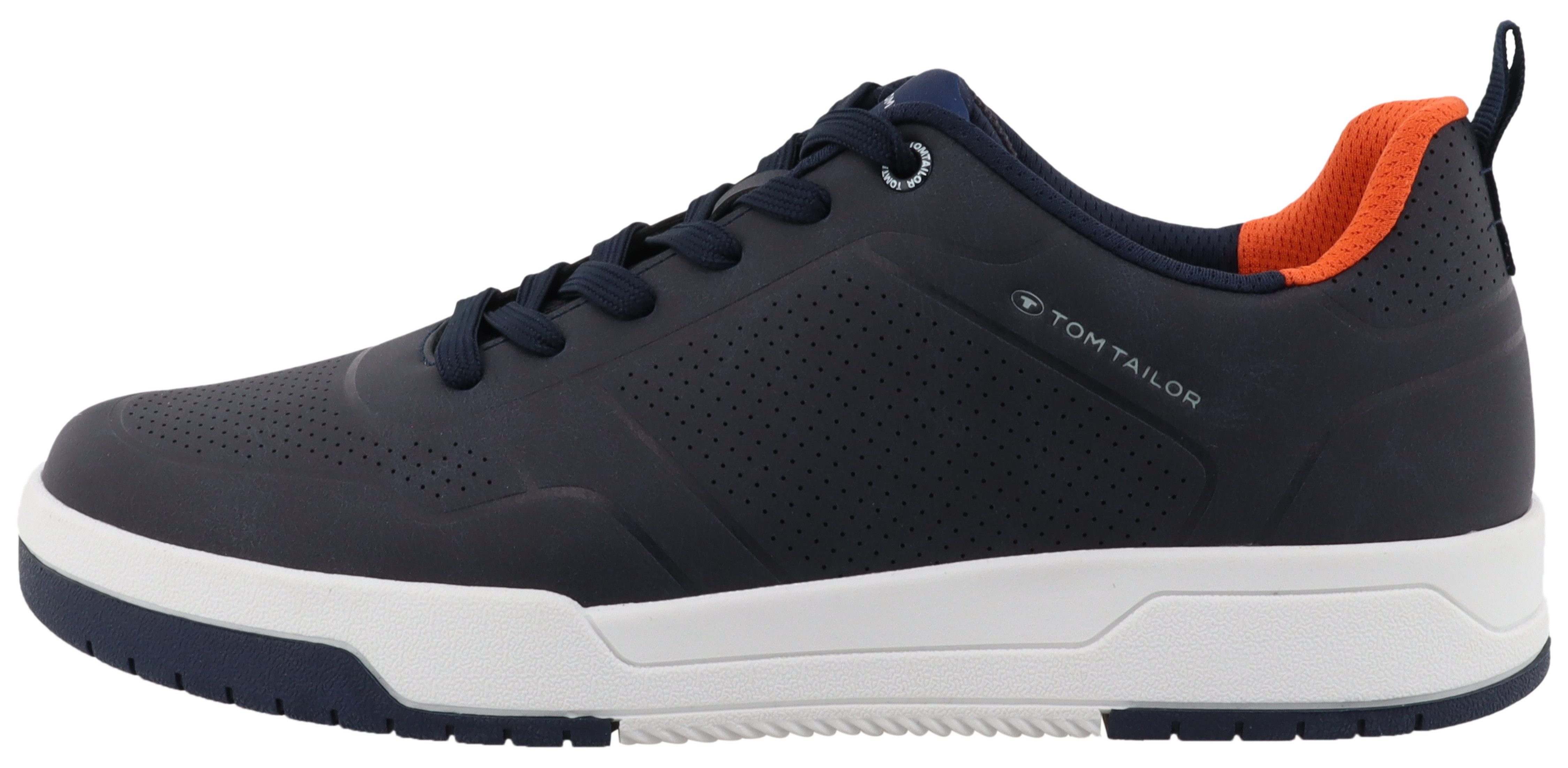 Tom Tailor Plateausneakers , vrijetijdsschoen, lage schoen, veterschoen met perforatie