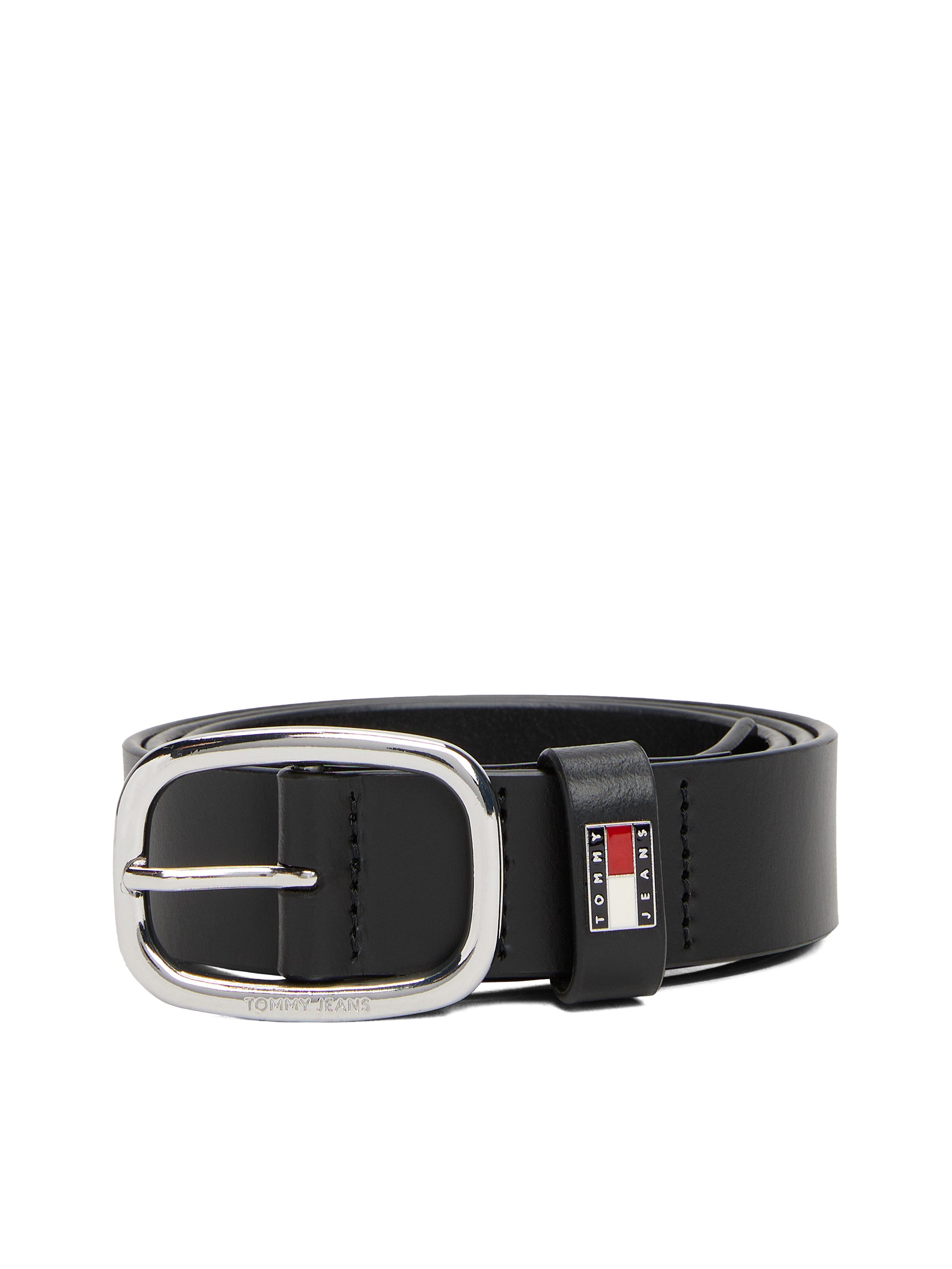 TOMMY JEANS Leren riem TJW OVAL 3.0 Ovale eenvoudig pin sluiting en logo op de sluiting