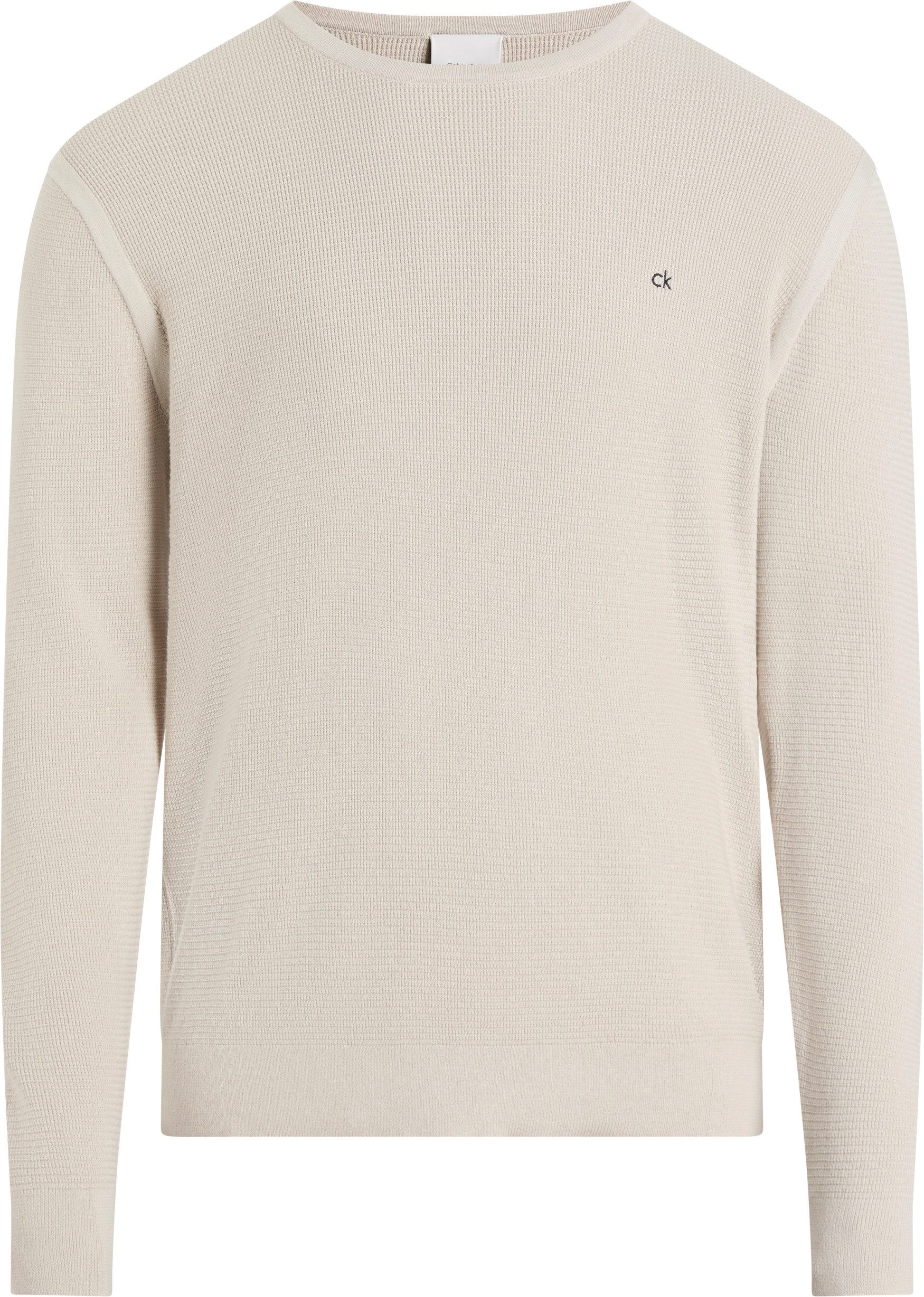 Calvin Klein Trui met ronde hals MICRO WAFFLE TEXTURE CN SWEATER