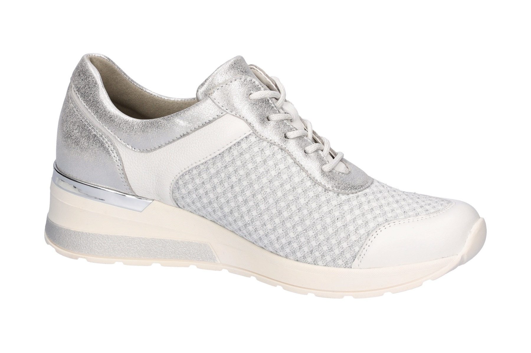 Waldläufer Sneakers met sleehak H-Clara , veterschoenen, lage schoen, vrijetijdsschoen met metallic inzet