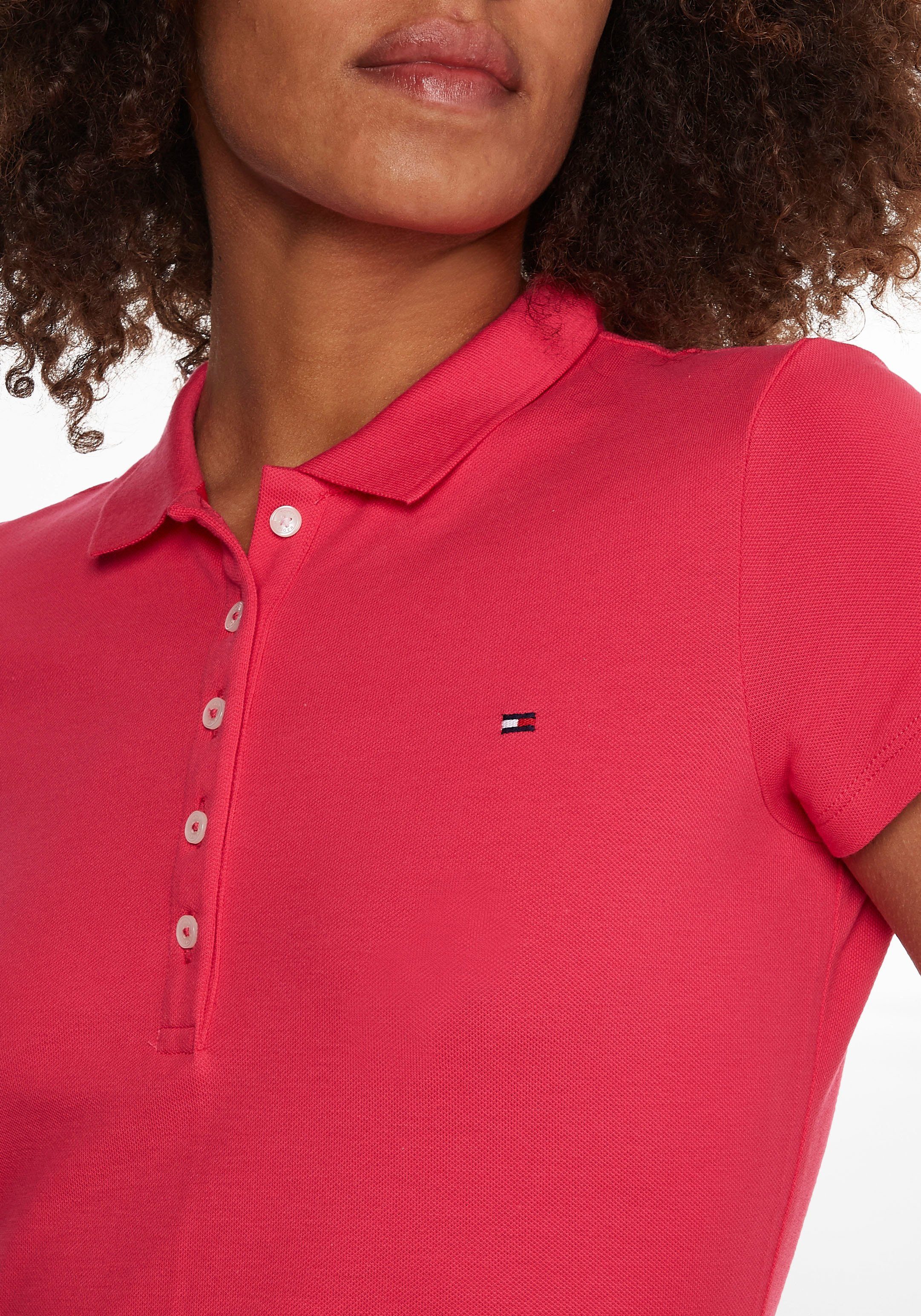 Tommy Hilfiger Polojurk NEW SLIM POLO DRESS met tommy hilfiger-merklabel op  borsthoogte nu online kopen | OTTO