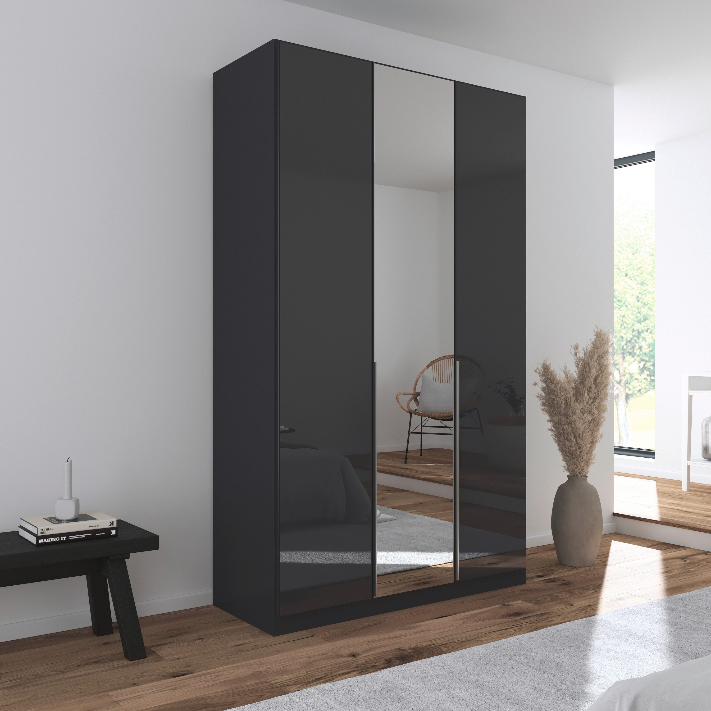 rauch Draaideurkast Kledingkasten kast garderobe AGORDO met glazen front doordachte binnenuitrusting, in 6 breedtes en 2 hoogtes made in germany