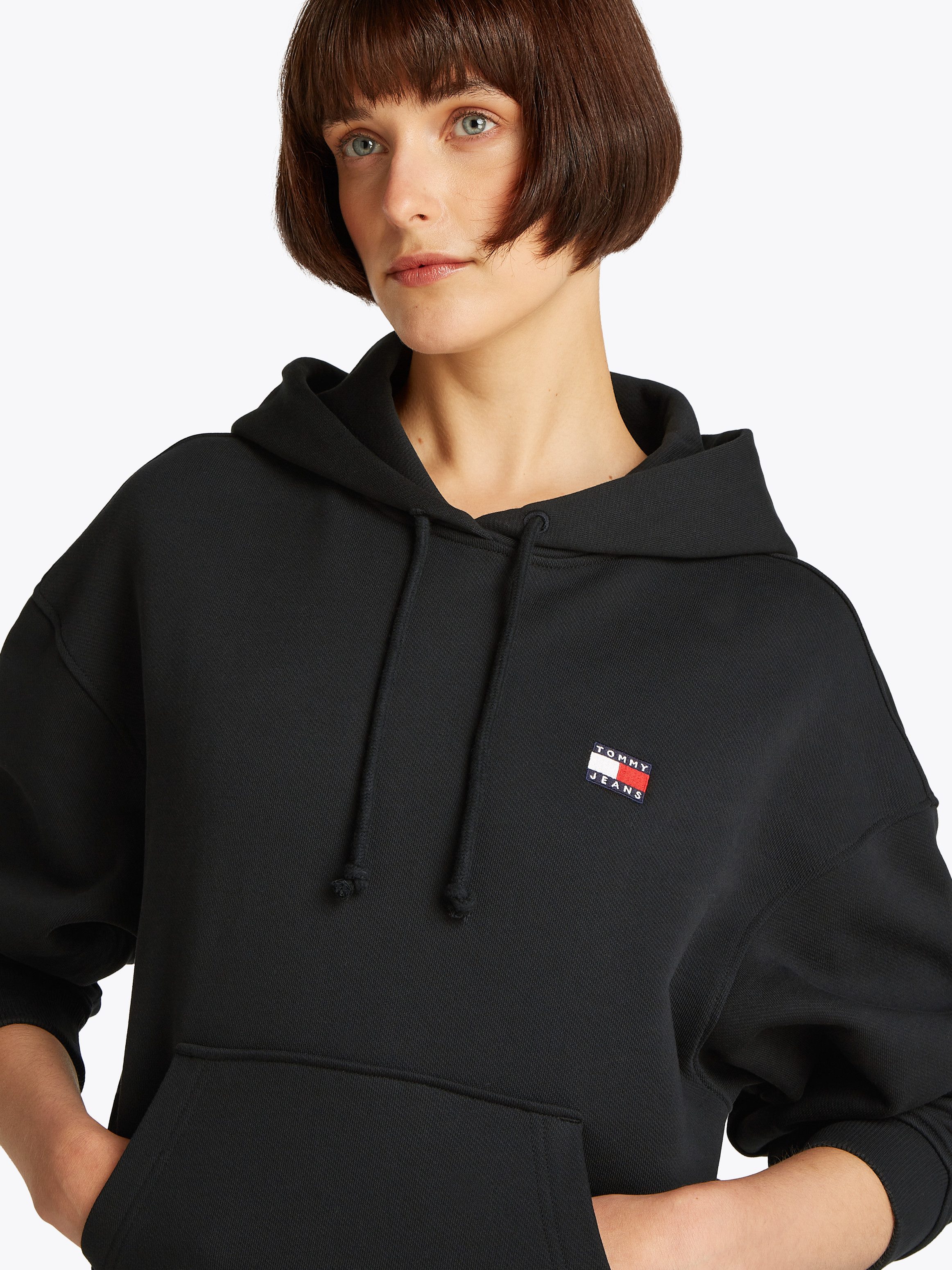 Tommy Jeans Curve Hoodie TJW BXY BADGE HOODIE EXT in grote maten, capuchon, badge