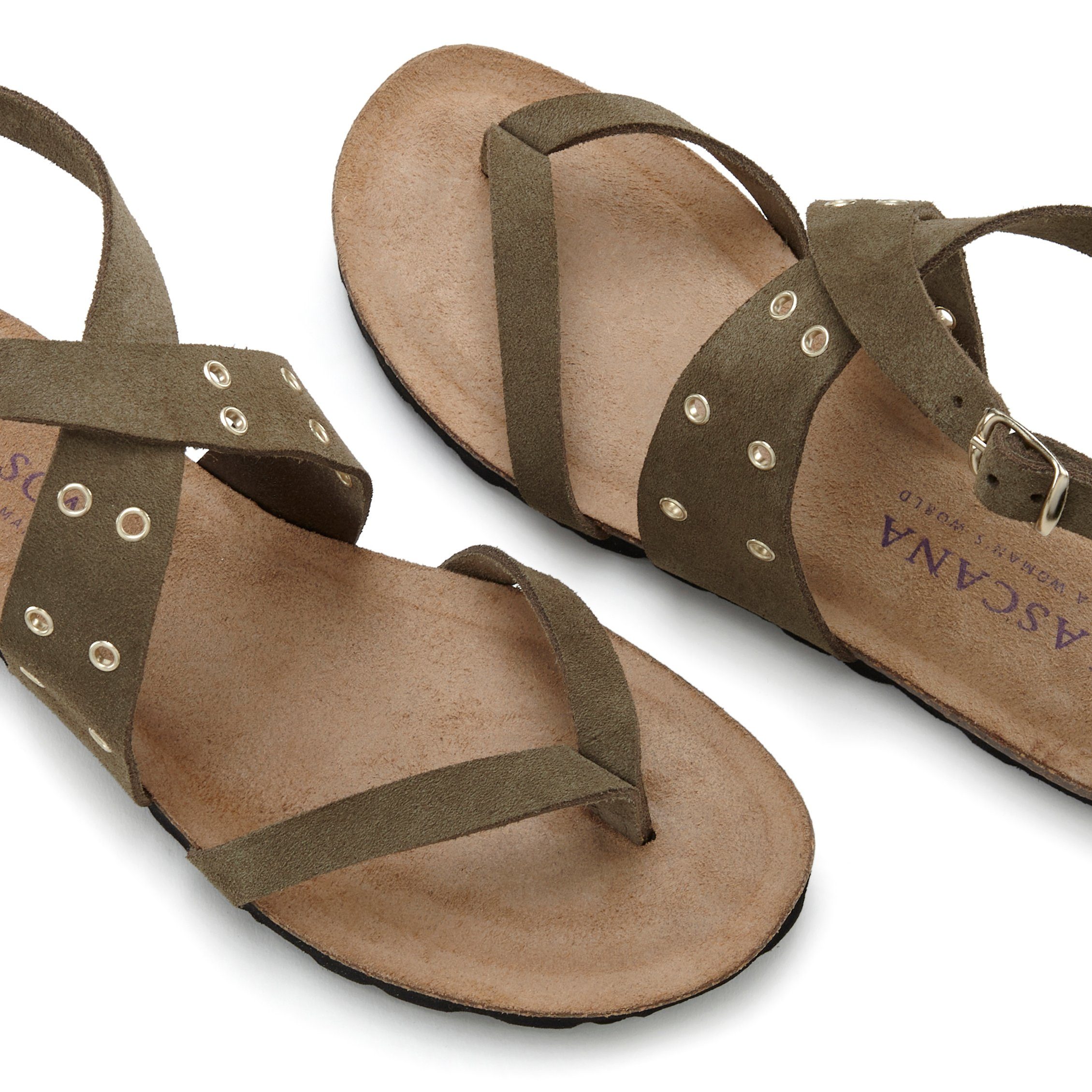 Lascana Teenslippers Sandaal met studs en kurken voetbed