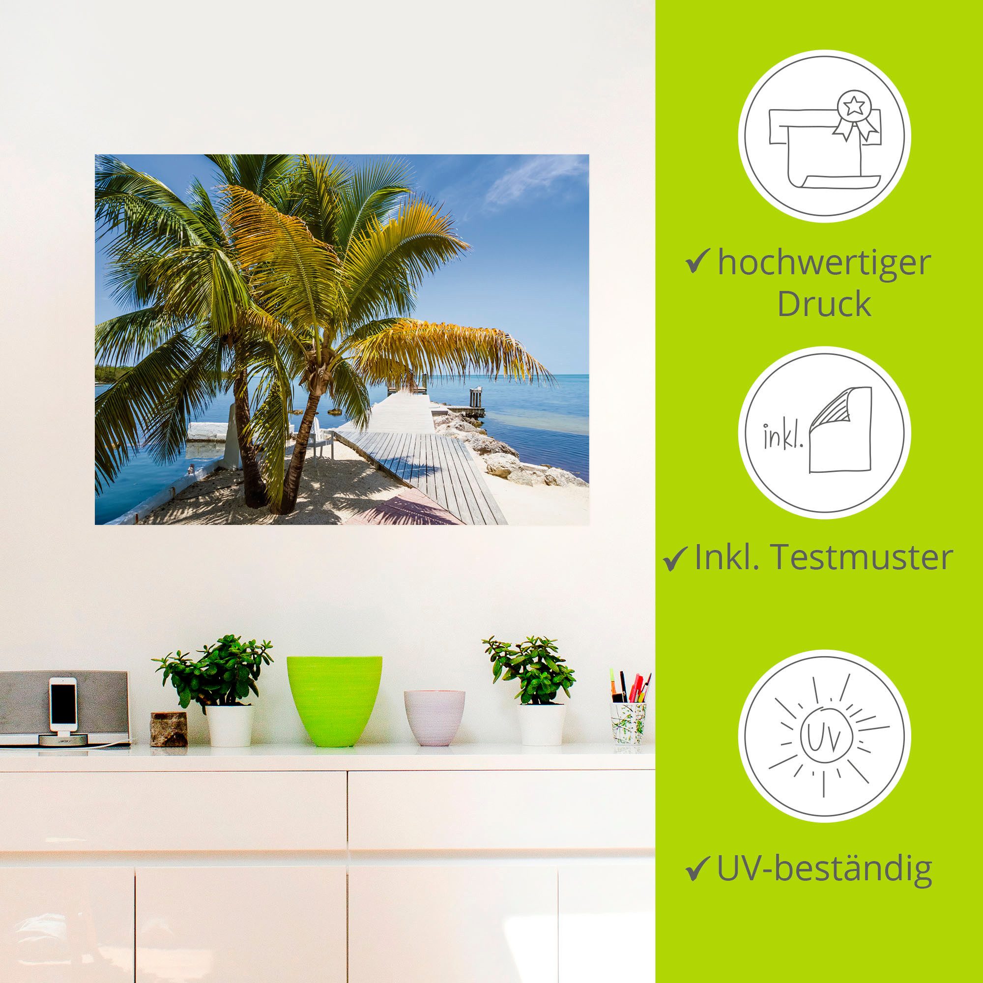 Artland Artprint Florida Keys hemelse blik als artprint op linnen, muursticker in verschillende maten
