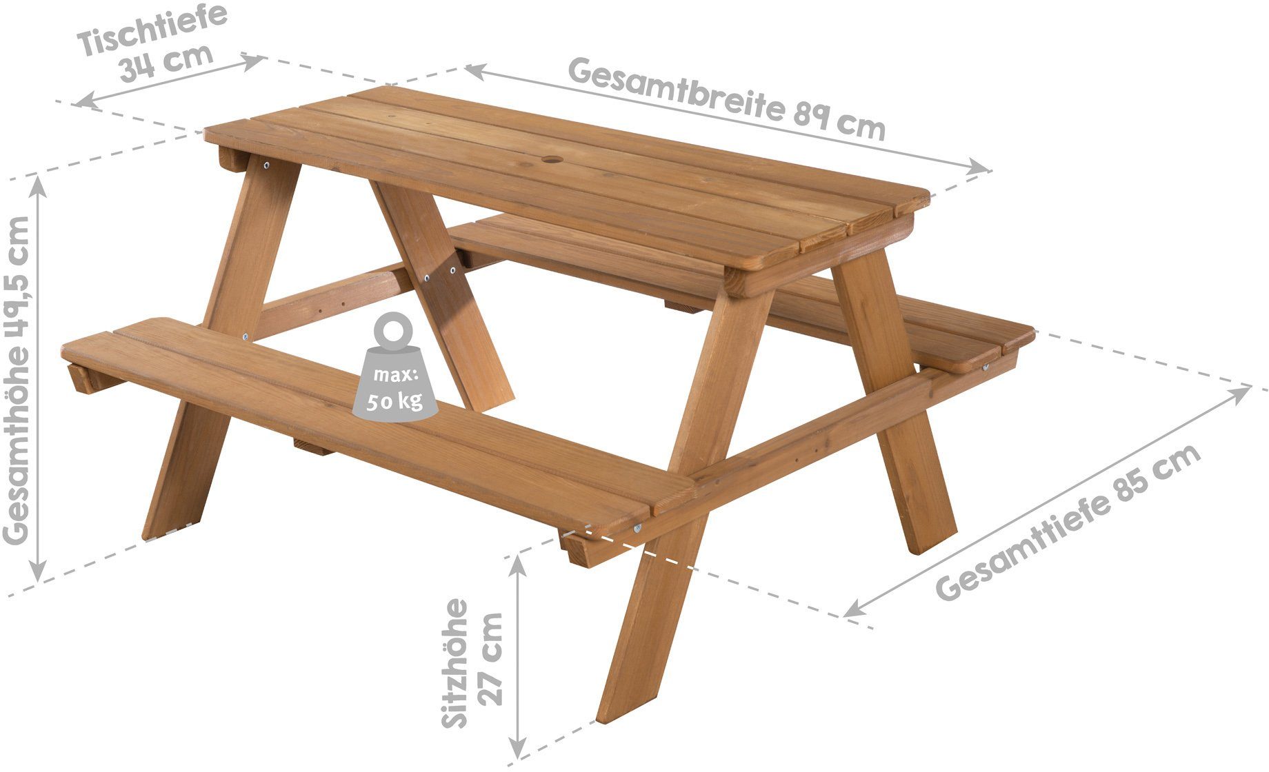 Roba® Kinderzithoek Picknick for 4 outdoor Deluxe, teakhout