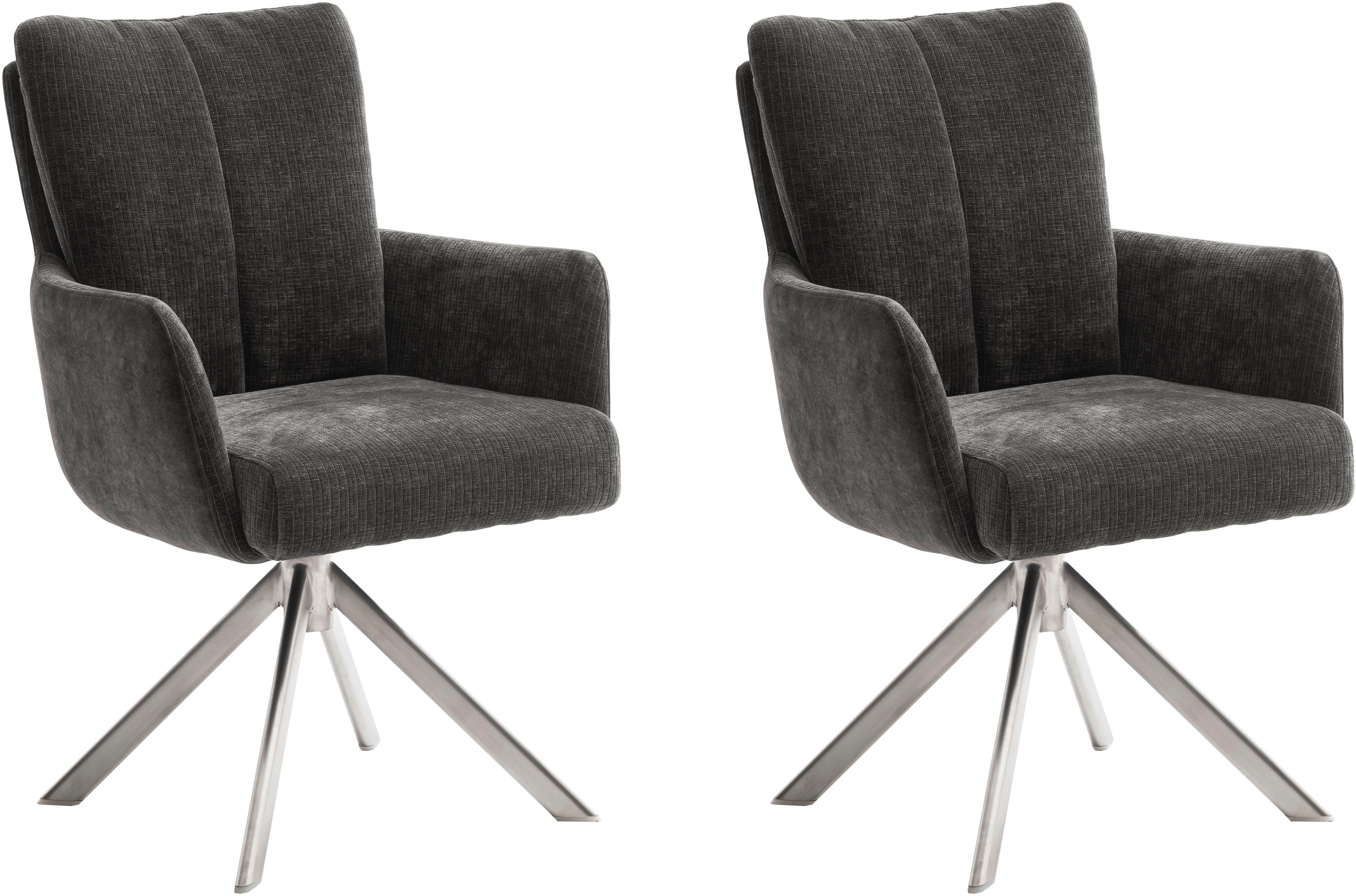 MCA furniture Eetkamerstoel MALIA (set, 2 stuks), 360° draaibaar, pocketvering, zithoogte ca. 49 cm